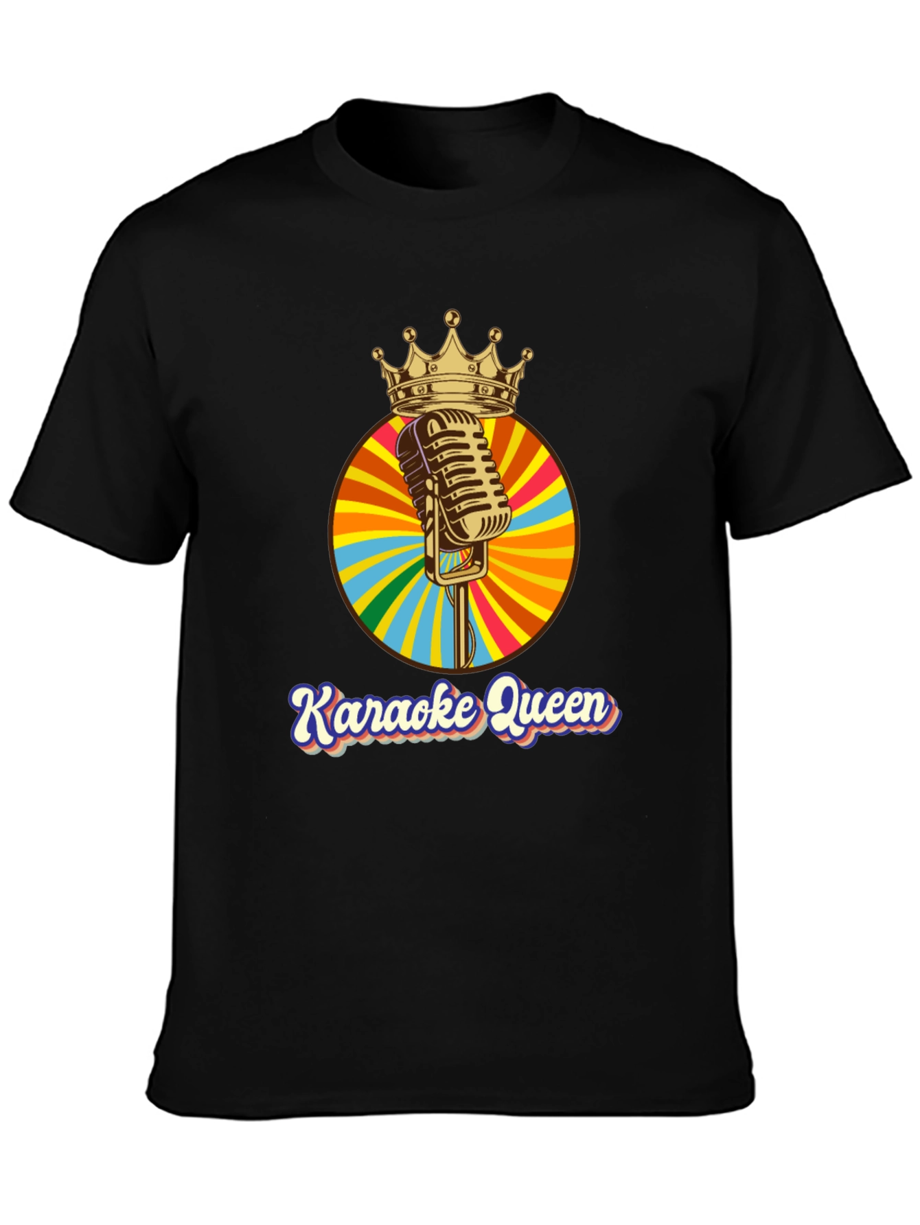 Karaoke Queen Graphic Tee - Retro Mic Design