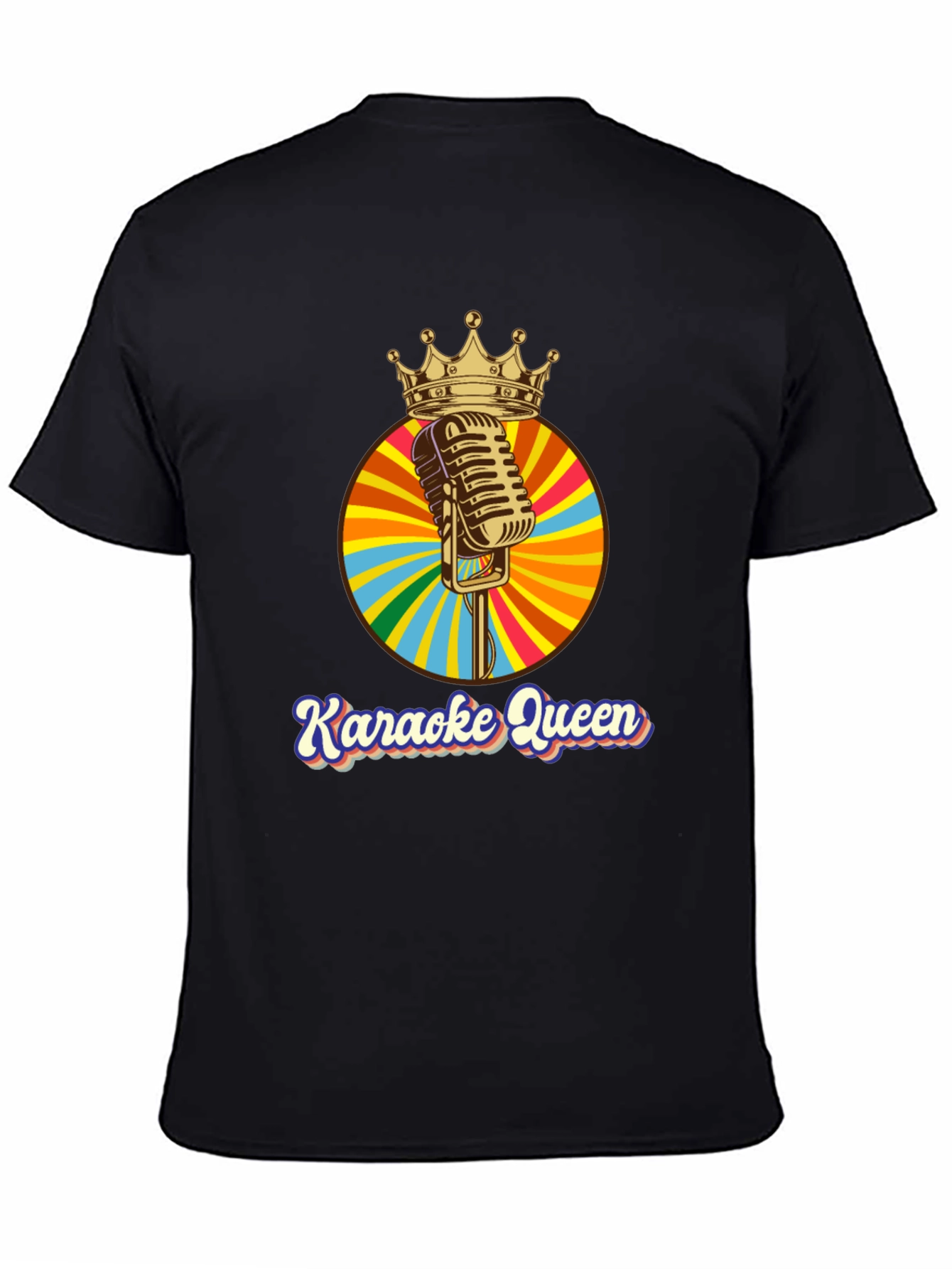 Karaoke Queen Graphic Tee - Retro Mic Design
