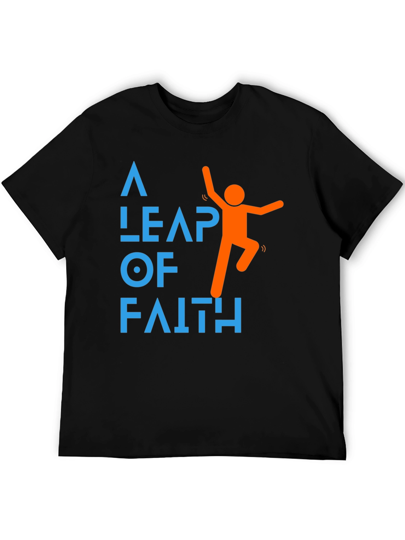 Leap of Faith Graphic Tee - Motivational Black T-Shirt