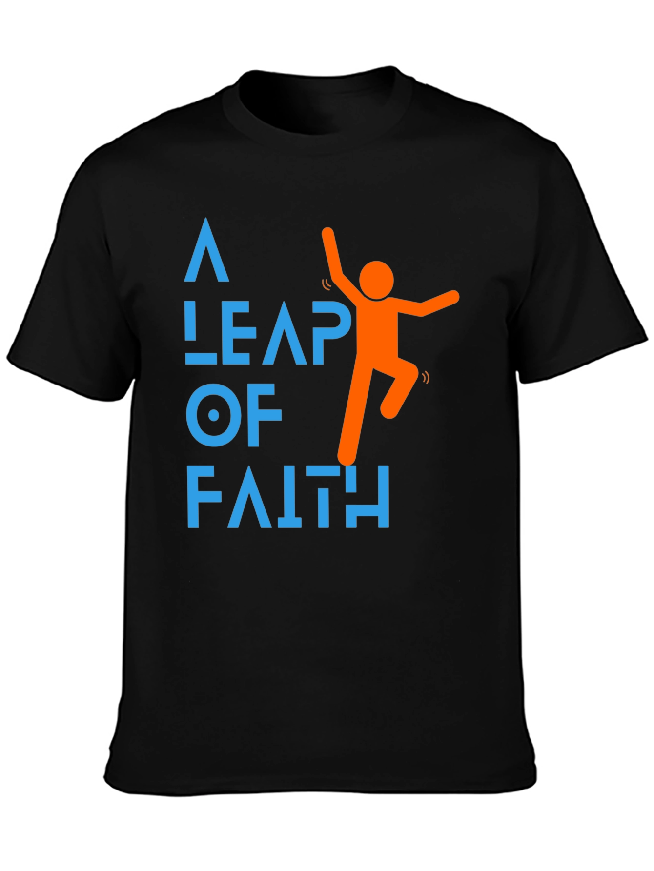 Leap of Faith Graphic Tee - Motivational Black T-Shirt
