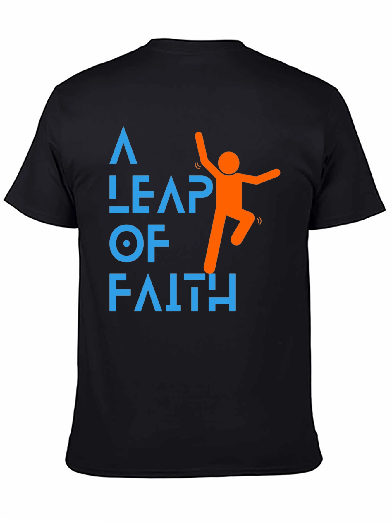 Leap of Faith Graphic Tee - Motivational Black T-Shirt