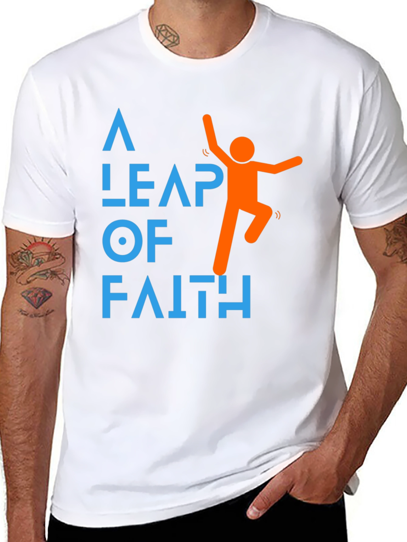 Leap of Faith Graphic Tee - Motivational Black T-Shirt