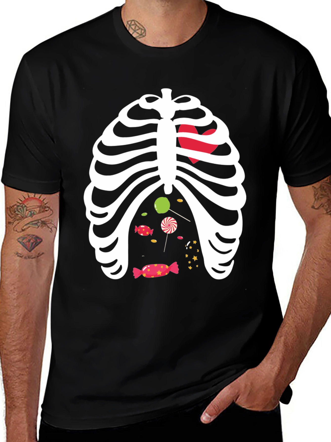 Halloween Skeleton Candy Ribcage T-Shirt