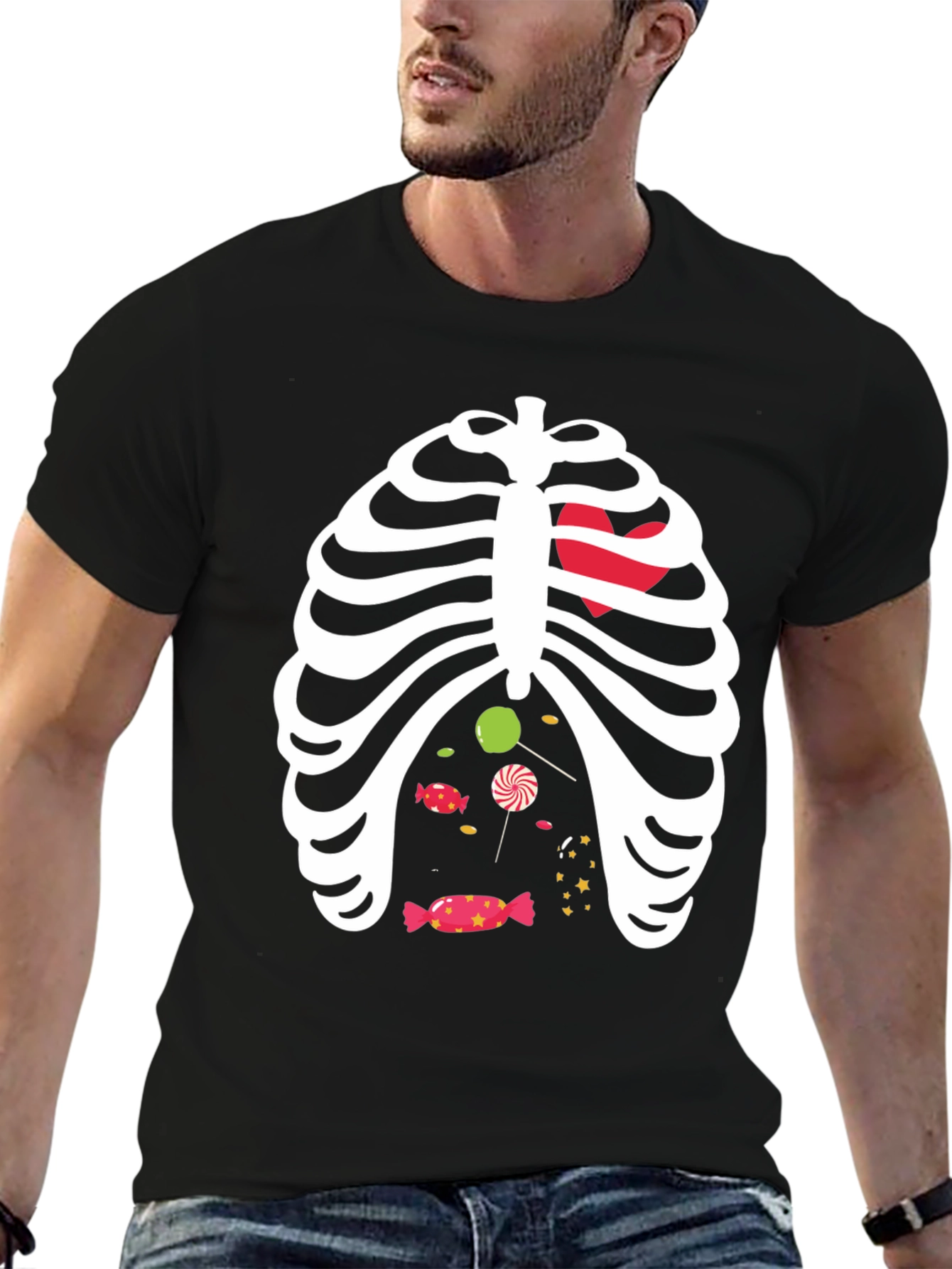 Halloween Skeleton Candy Ribcage T-Shirt