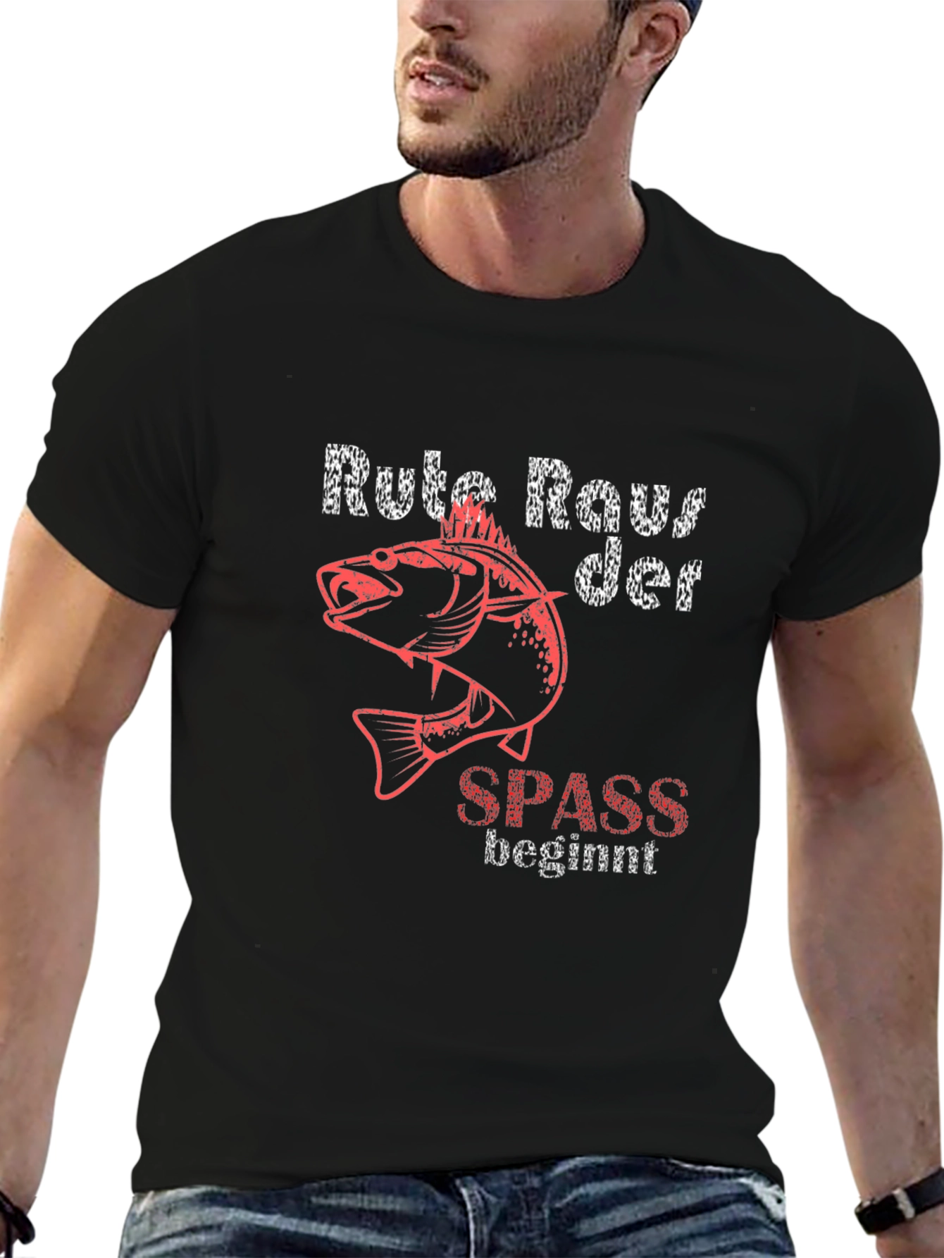 Fishing T-Shirt - Rute Raus der Spass beginnt