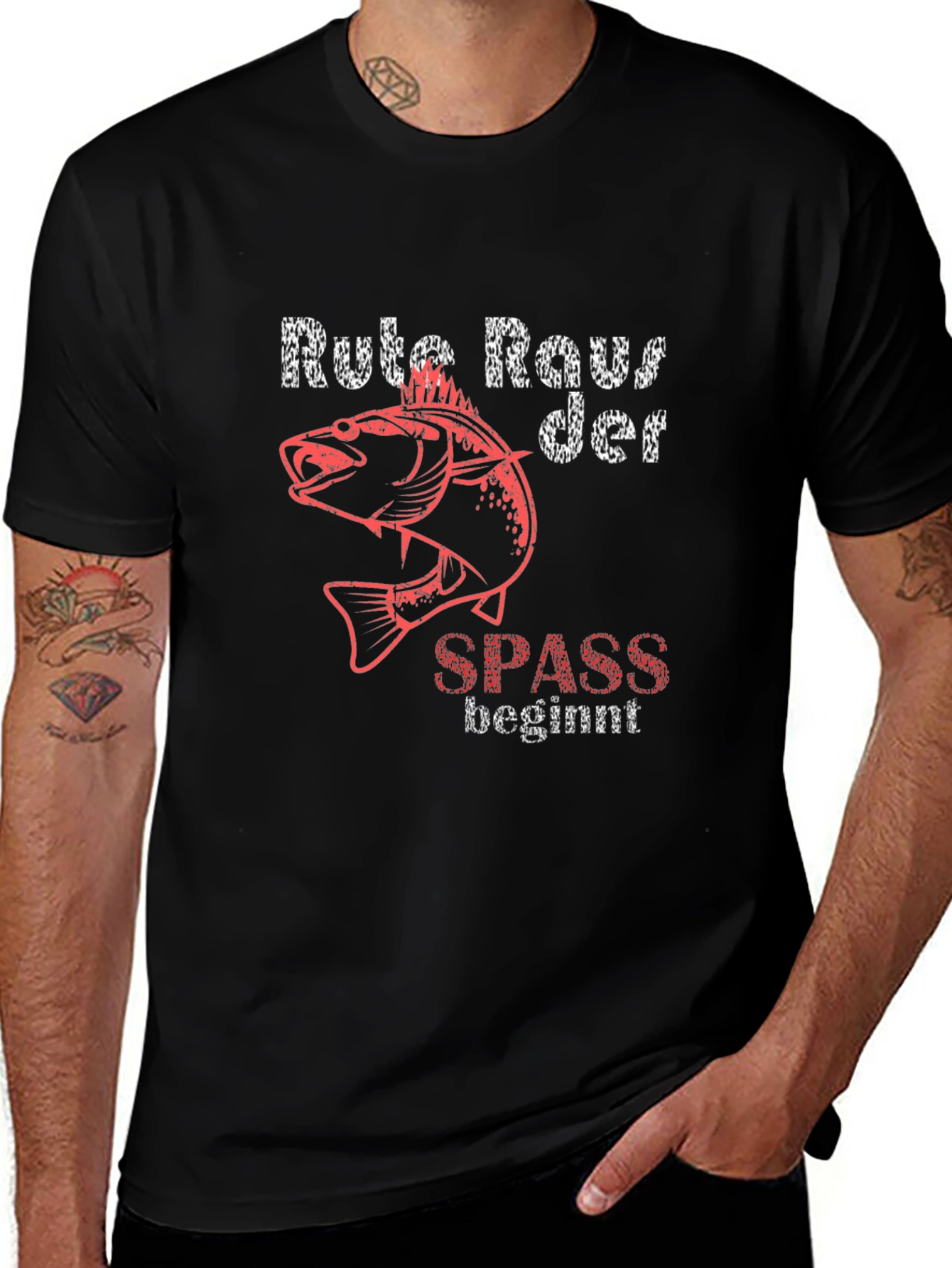 Fishing T-Shirt - Rute Raus der Spass beginnt