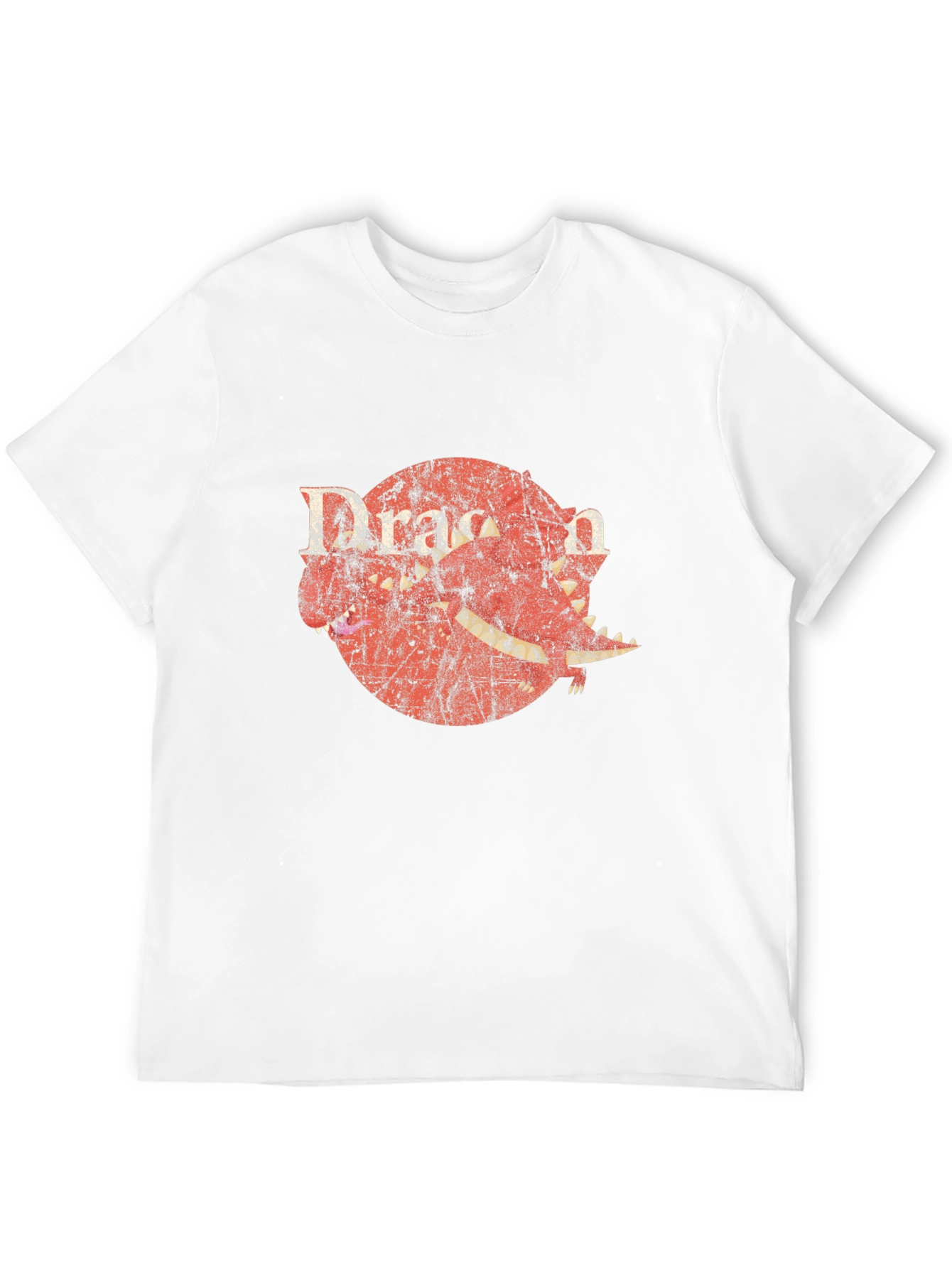 Dragon Graphic T-Shirt - Distressed Retro Design