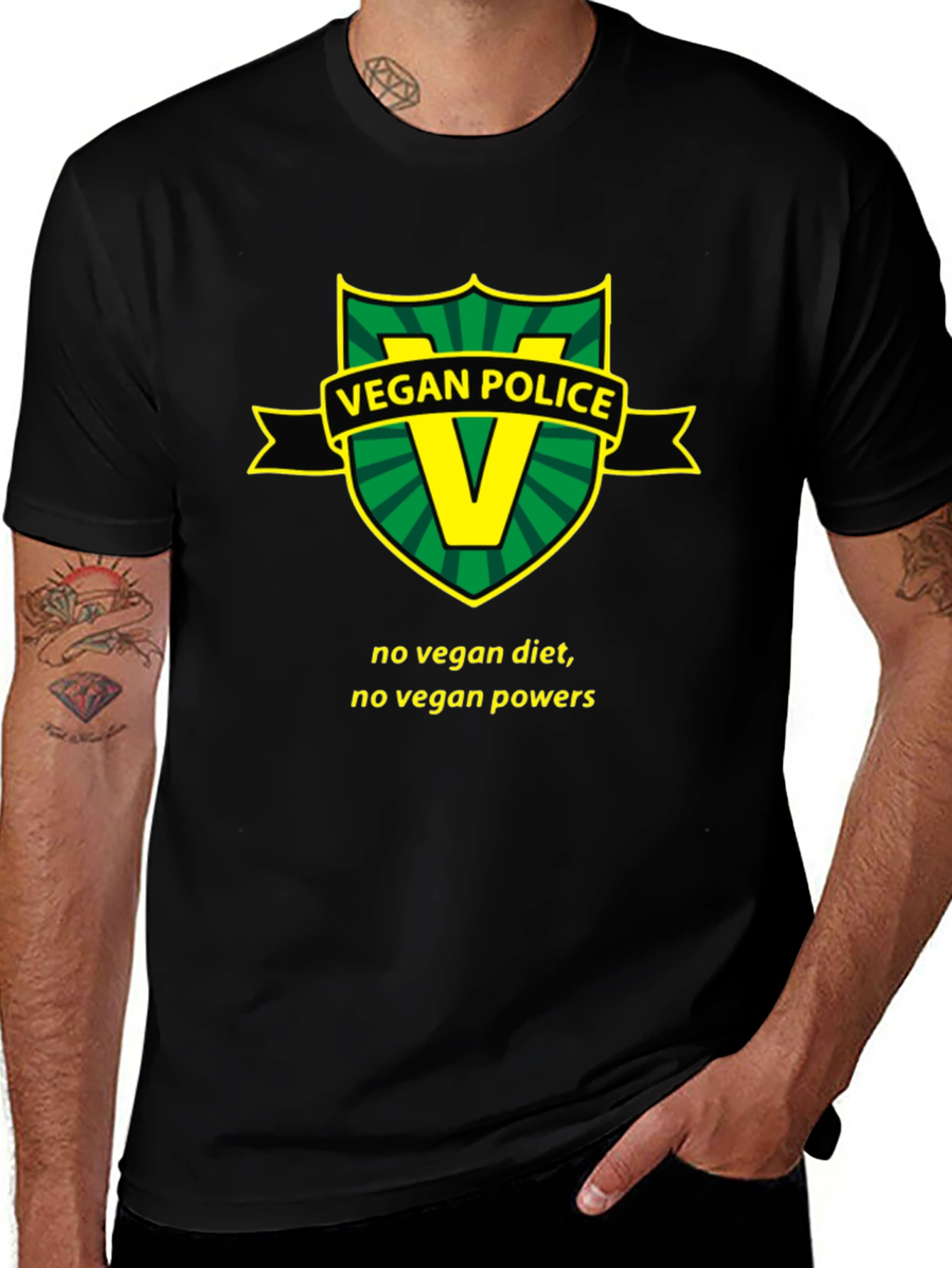 Vegan Police T-Shirt - Funny Vegan Slogan Tee