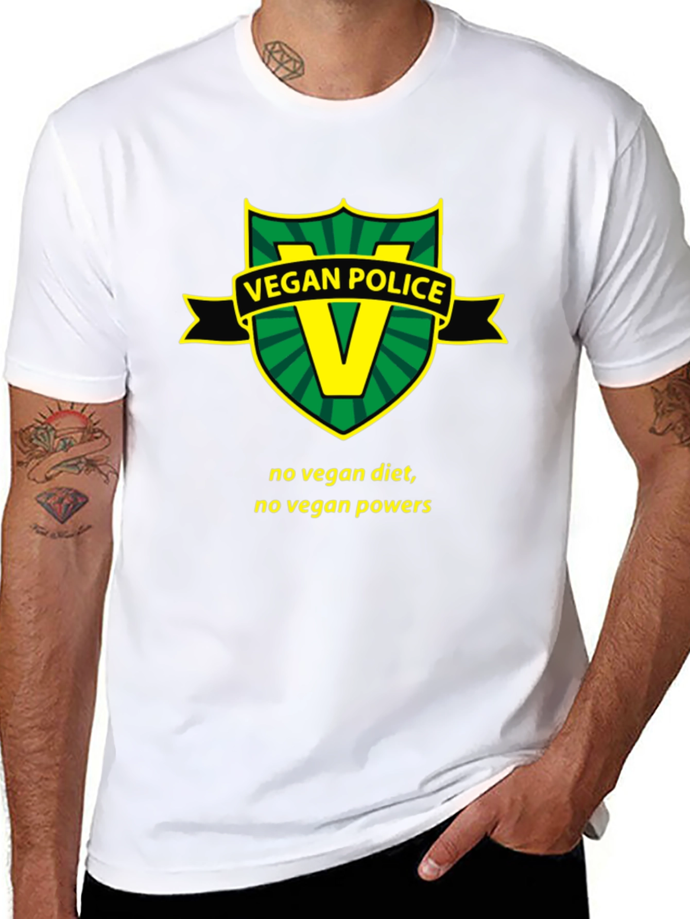 Vegan Police T-Shirt - Funny Vegan Slogan Tee