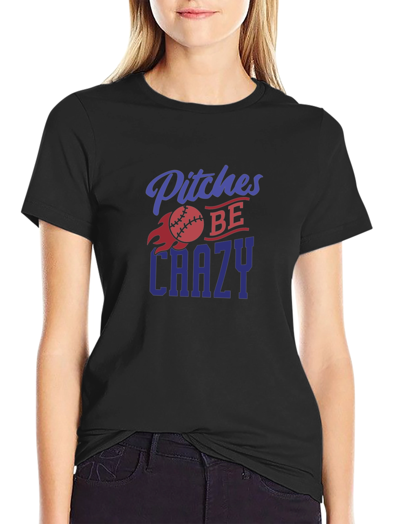 Pitches Be Crazy Baseball Graphic Tee