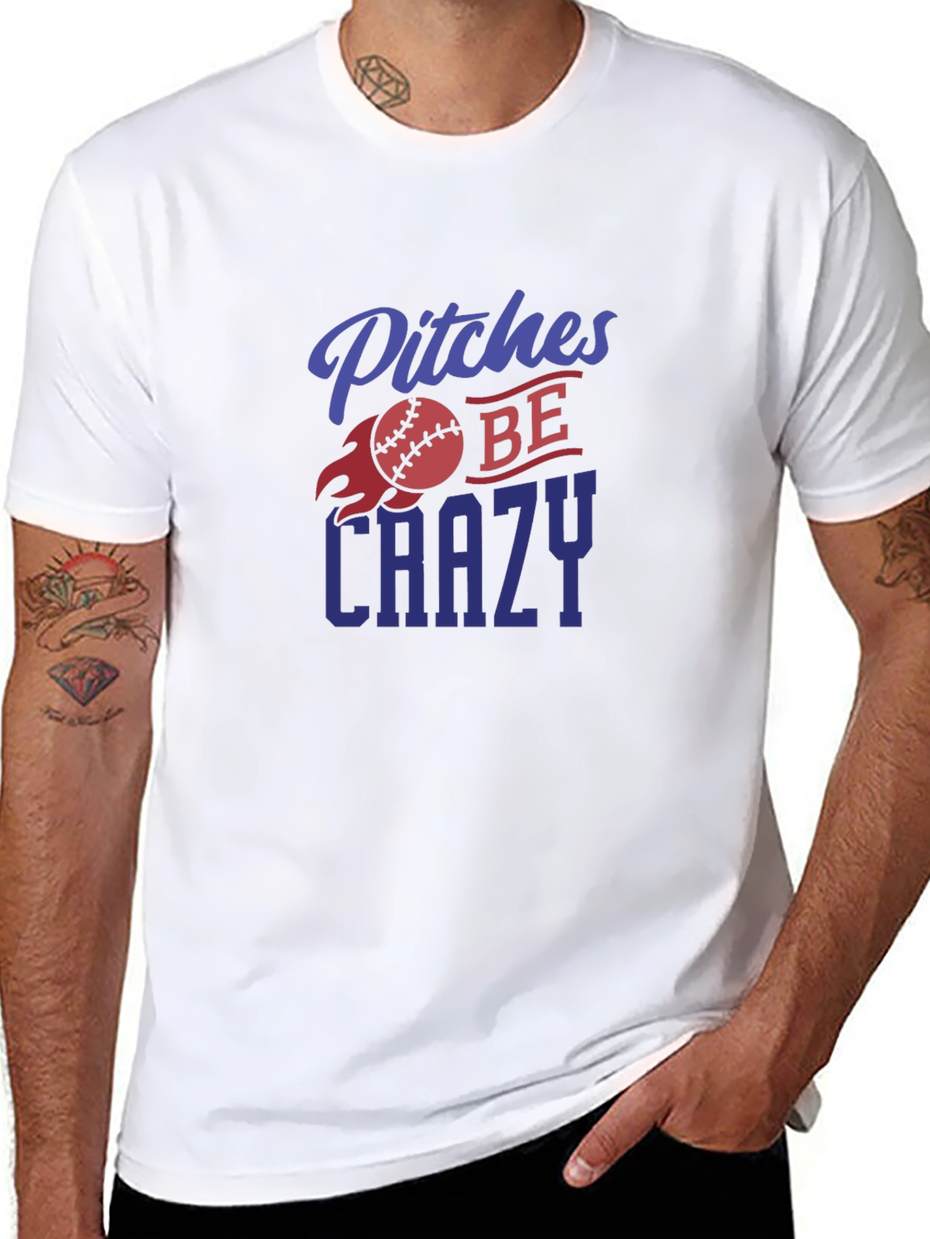Pitches Be Crazy Baseball Graphic Tee