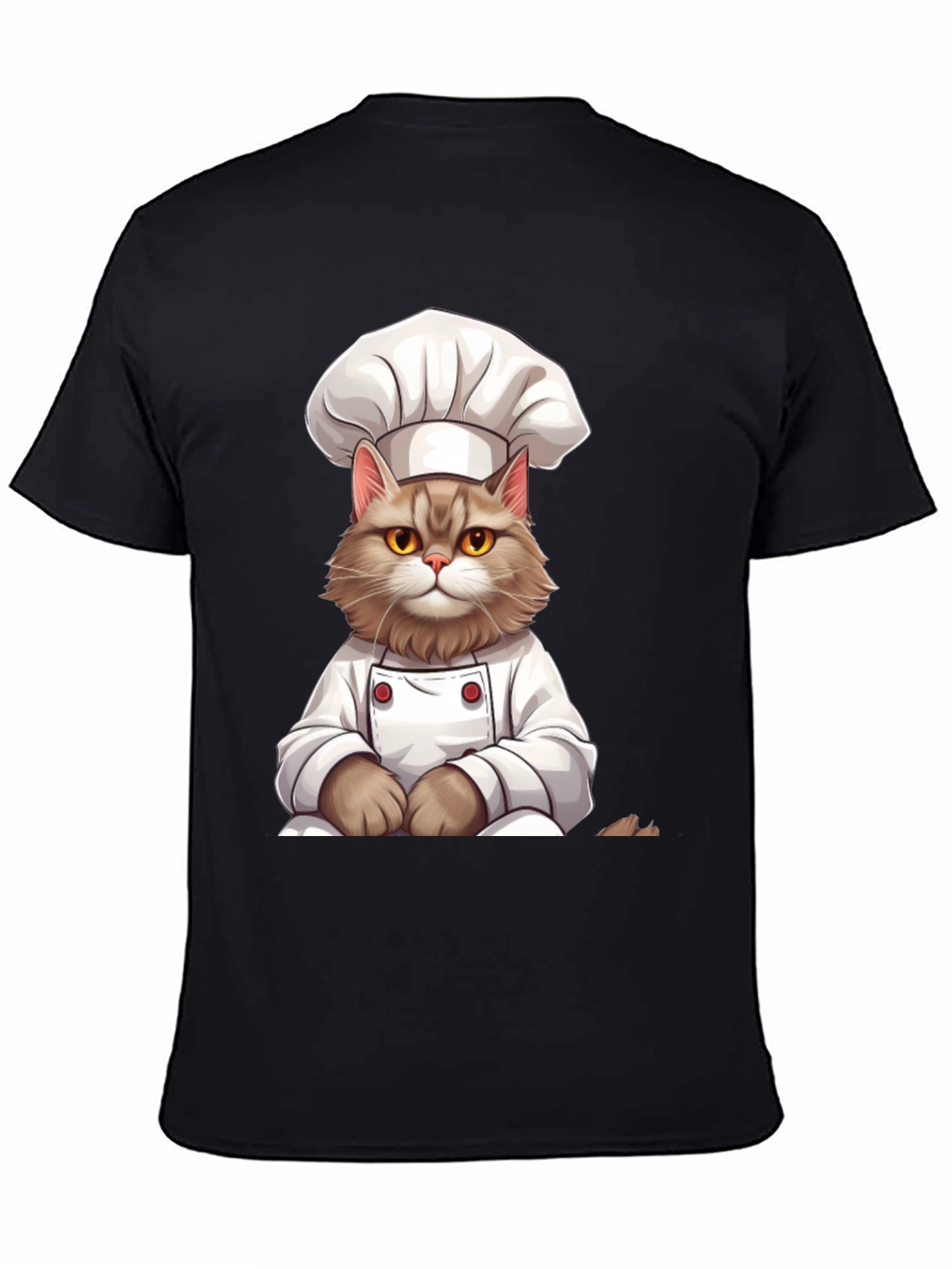 Chef Cat Graphic T-Shirt - Funny Feline Cook Tee