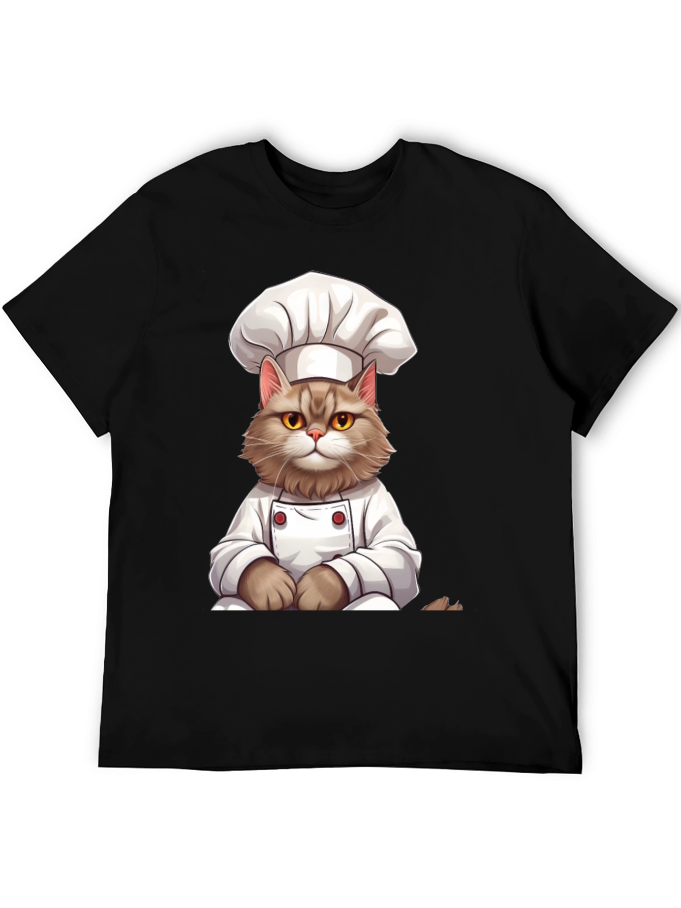 Chef Cat Graphic T-Shirt - Funny Feline Cook Tee
