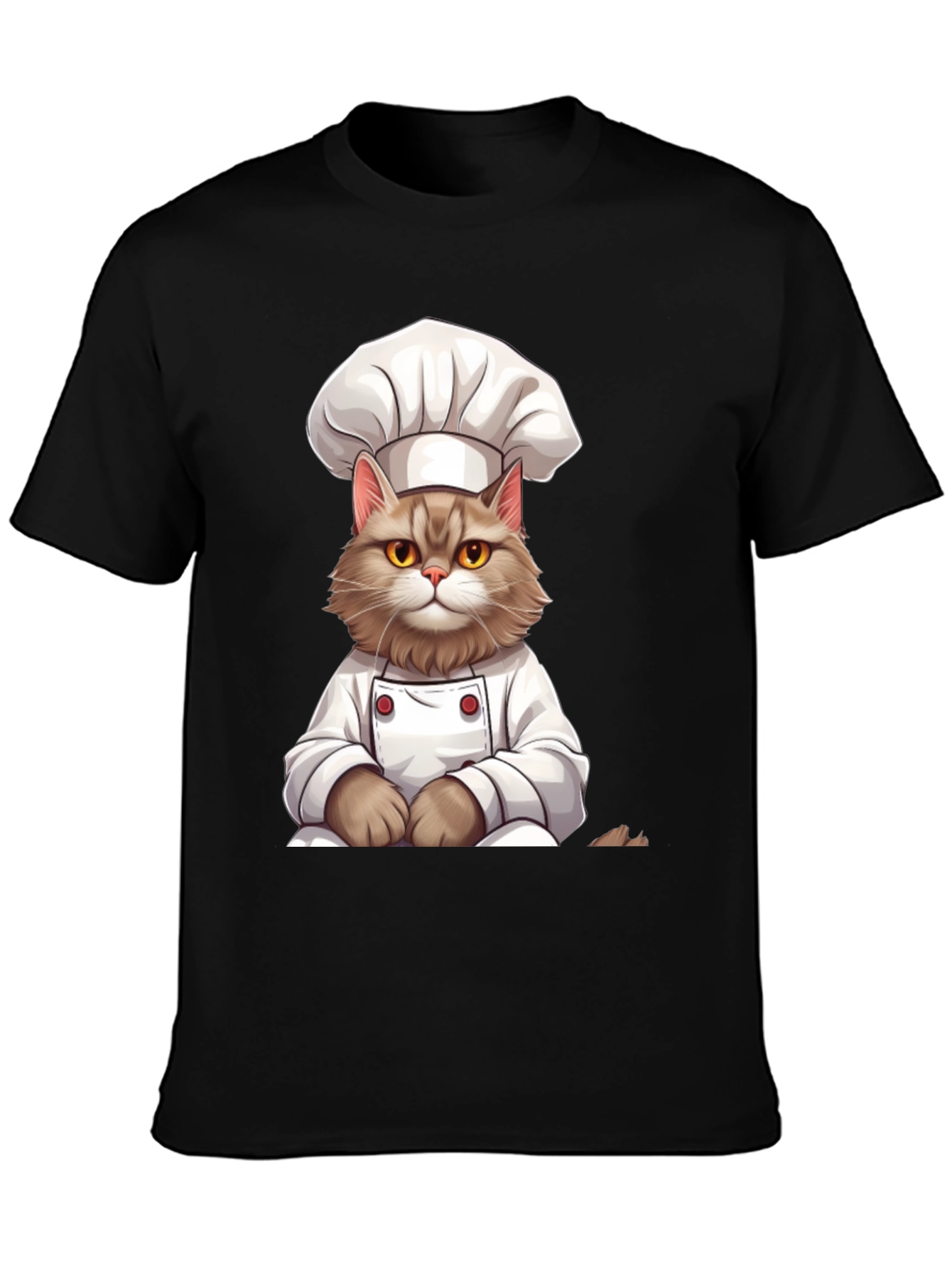 Chef Cat Graphic T-Shirt - Funny Feline Cook Tee