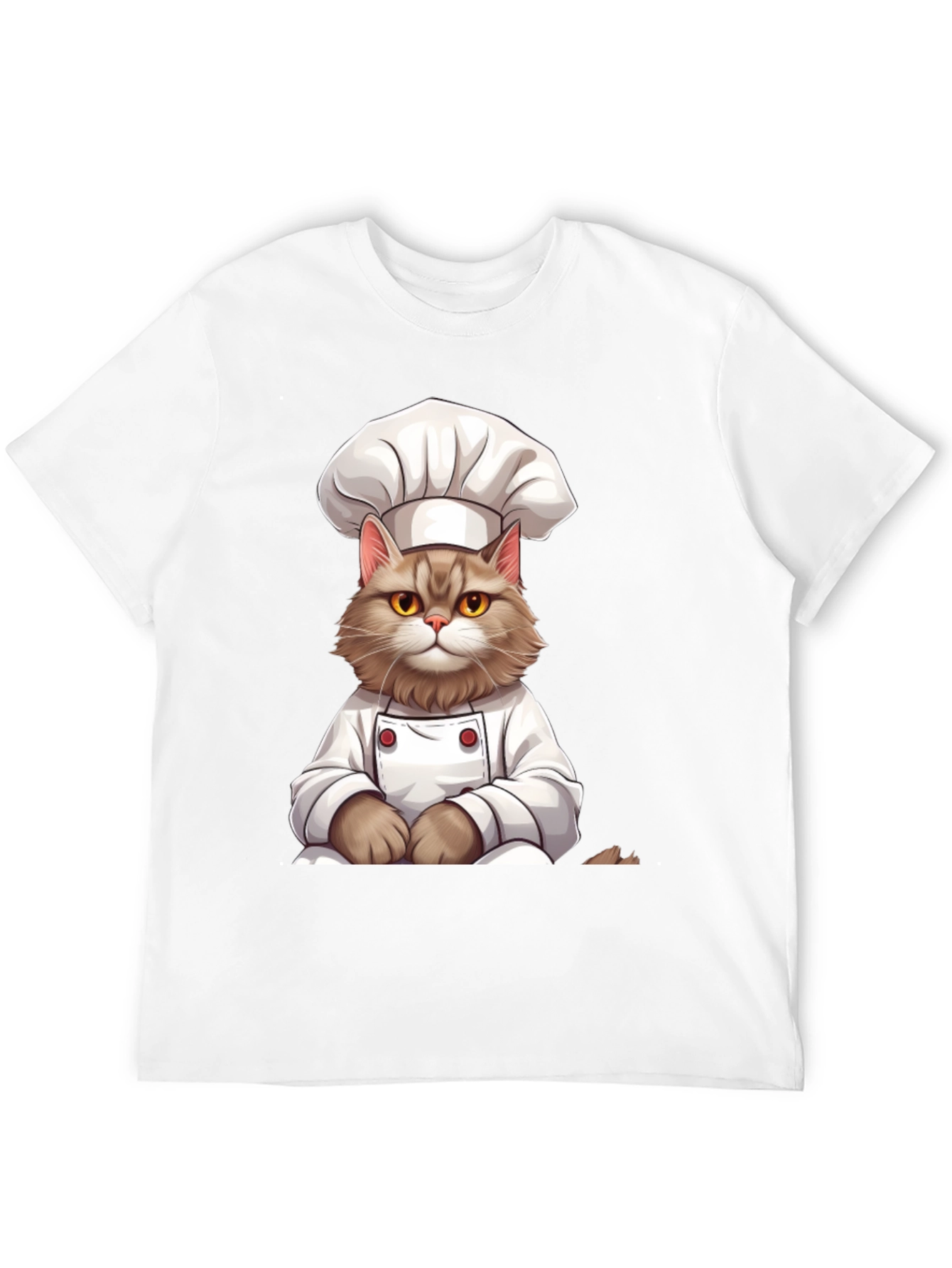 Chef Cat Graphic T-Shirt - Funny Feline Cook Tee