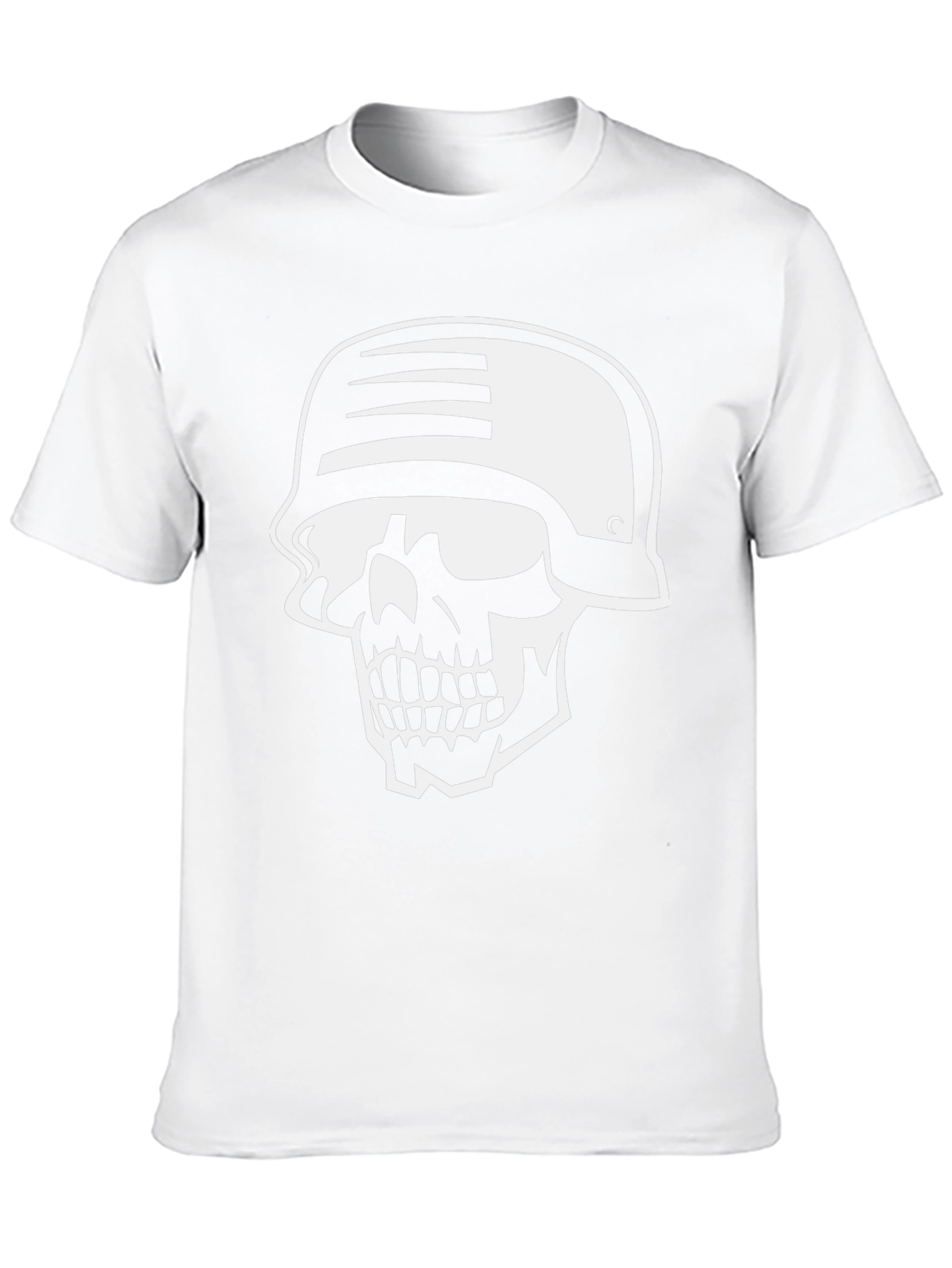 Skull Helmet Graphic Tee - Black Cotton T-Shirt