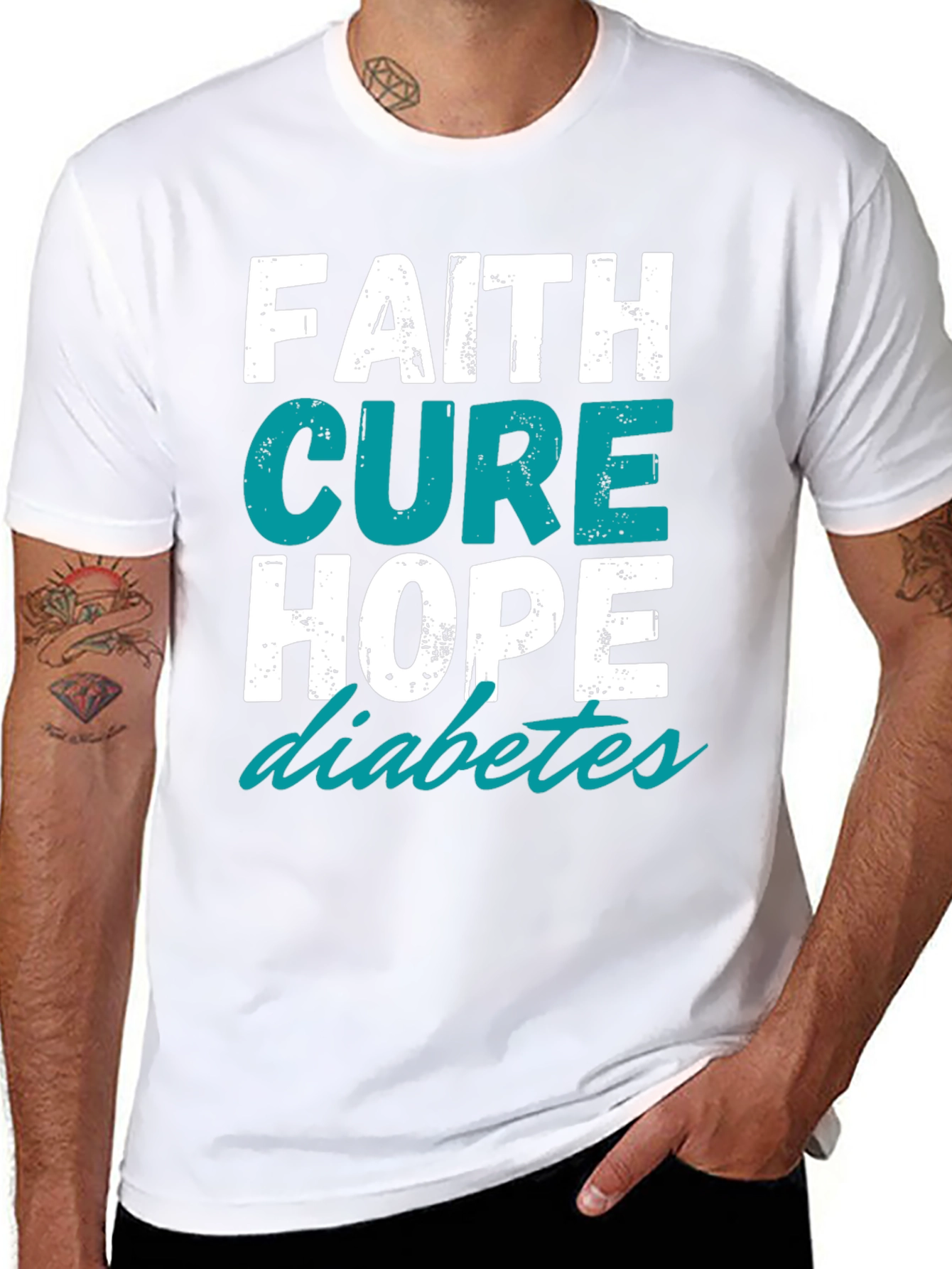 Faith Cure Hope - Diabetes Awareness T-Shirt