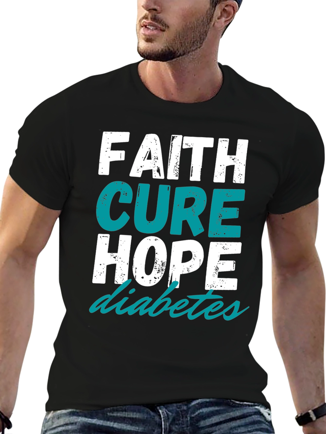 Faith Cure Hope - Diabetes Awareness T-Shirt
