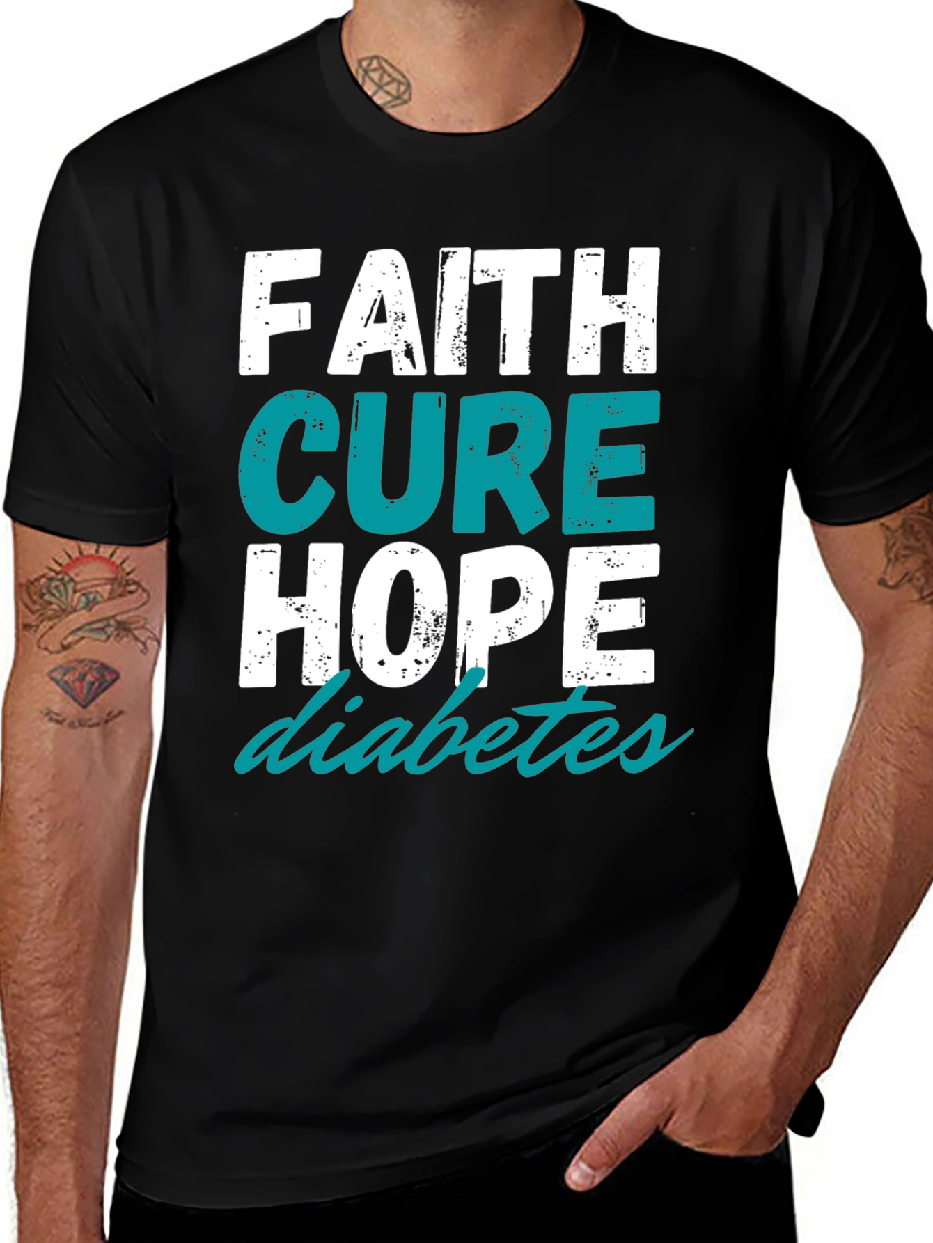 Faith Cure Hope - Diabetes Awareness T-Shirt