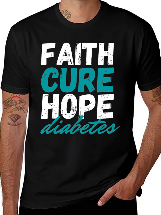 Faith Cure Hope - Diabetes Awareness T-Shirt