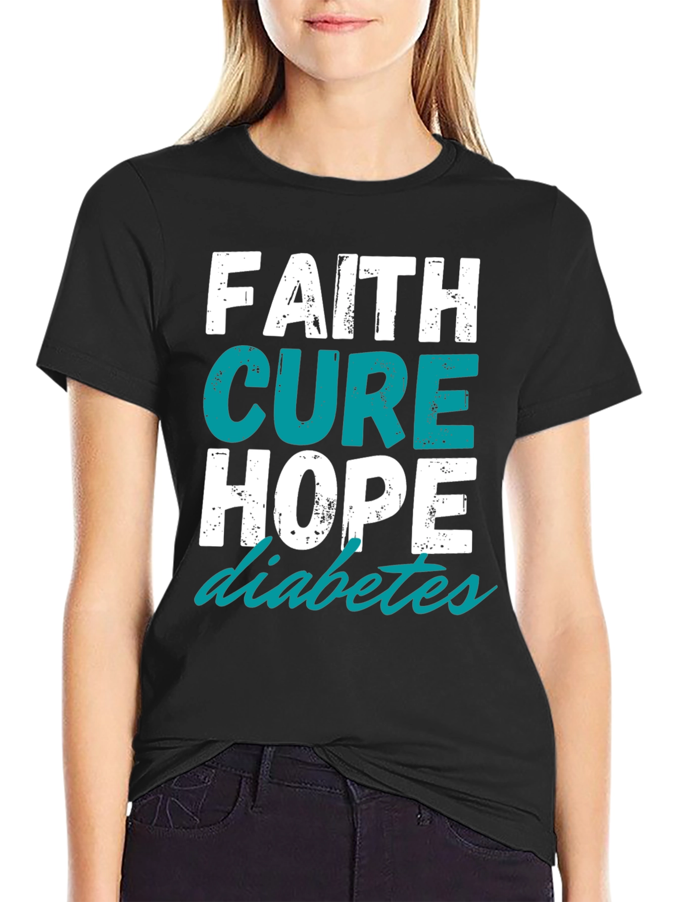 Faith Cure Hope - Diabetes Awareness T-Shirt