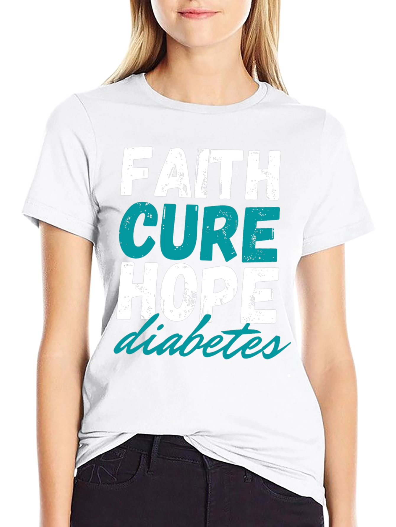 Faith Cure Hope - Diabetes Awareness T-Shirt