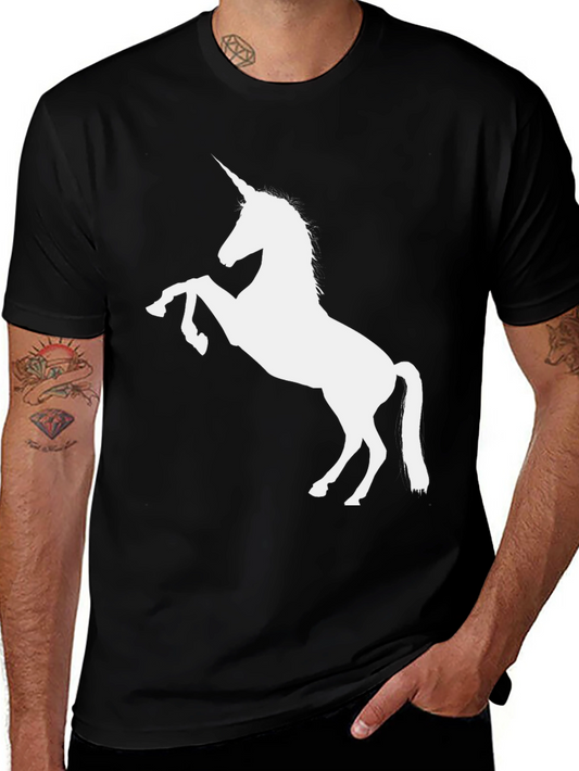 Unicorn Graphic Tee - Black Cotton T-Shirt