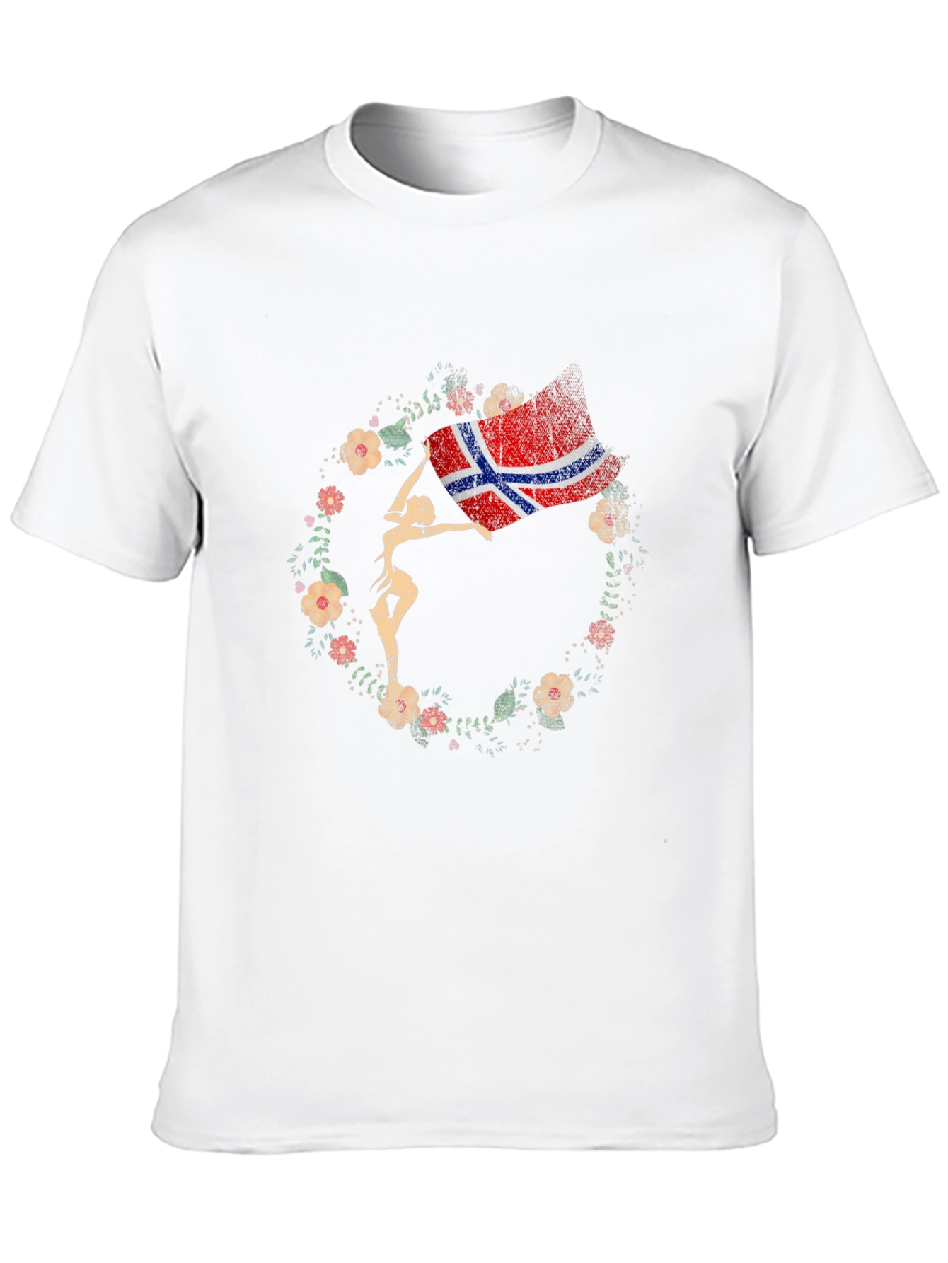 Norway Flag Floral Graphic Tee
