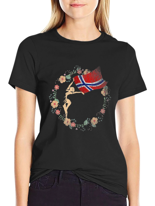 Norway Flag Floral Graphic Tee