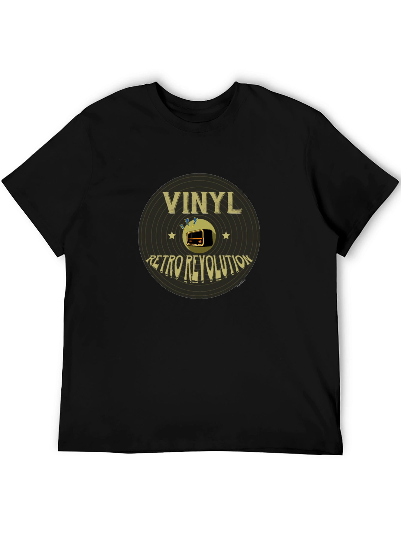Retro Vinyl Revolution Black T-Shirt