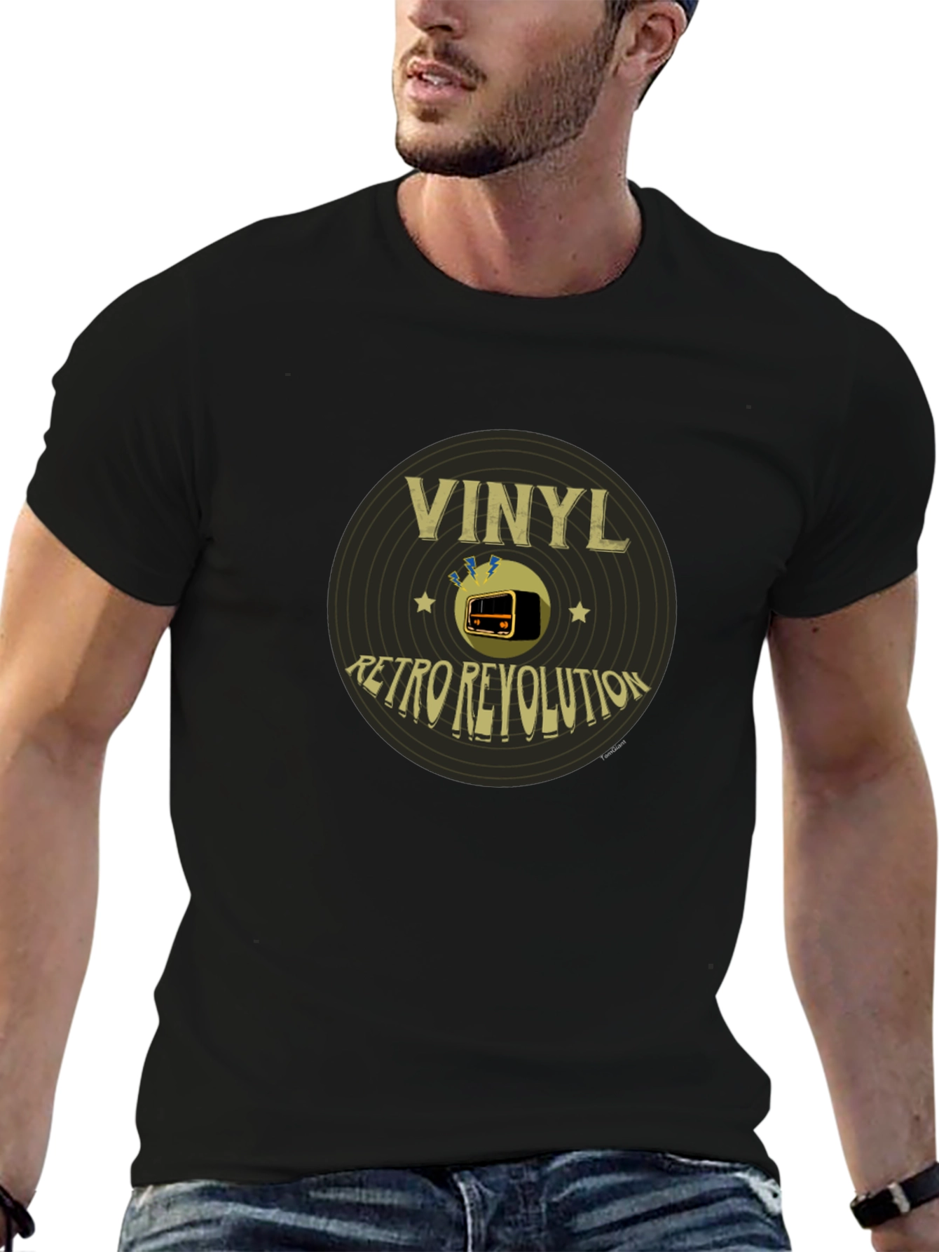 Retro Vinyl Revolution Black T-Shirt