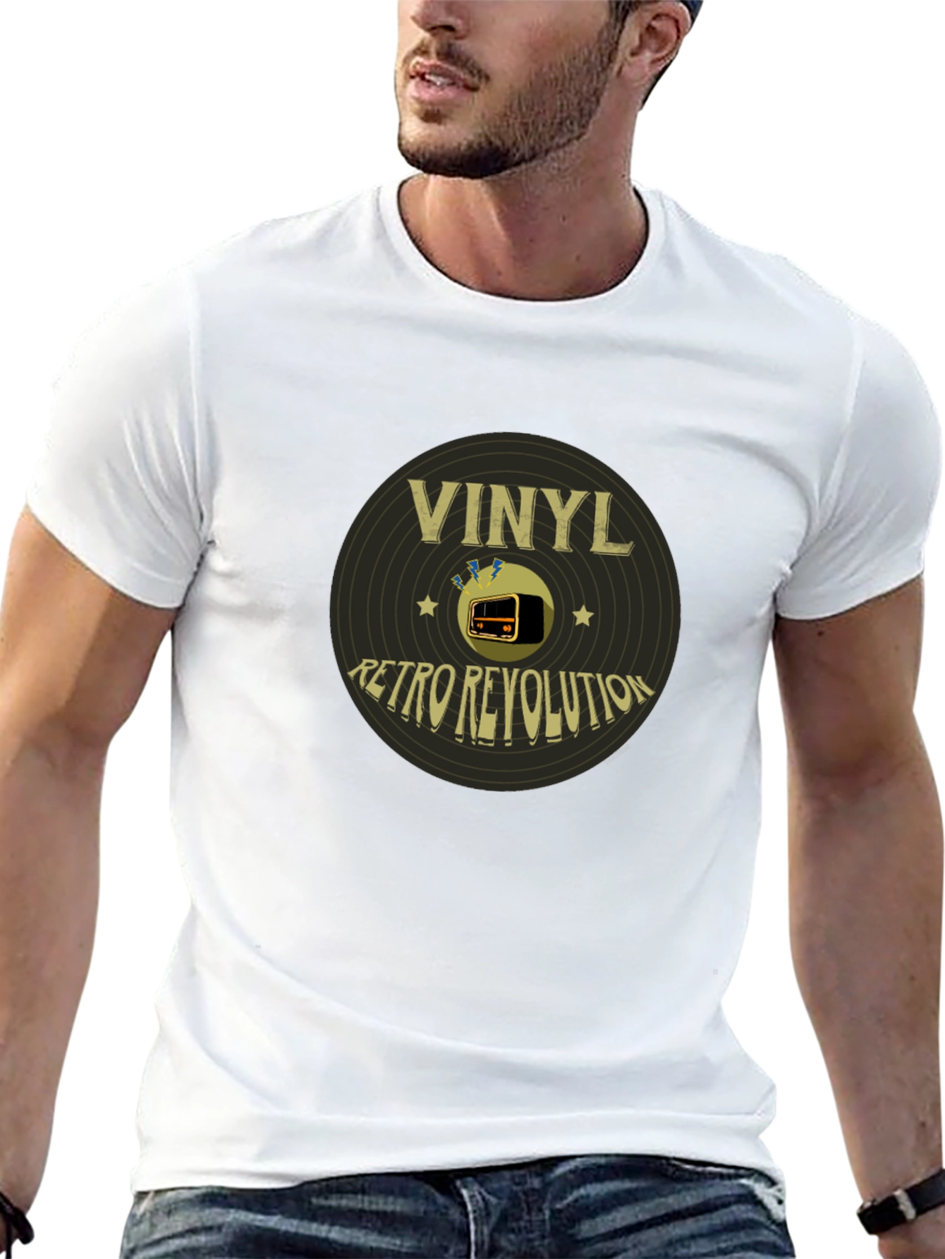 Retro Vinyl Revolution Black T-Shirt
