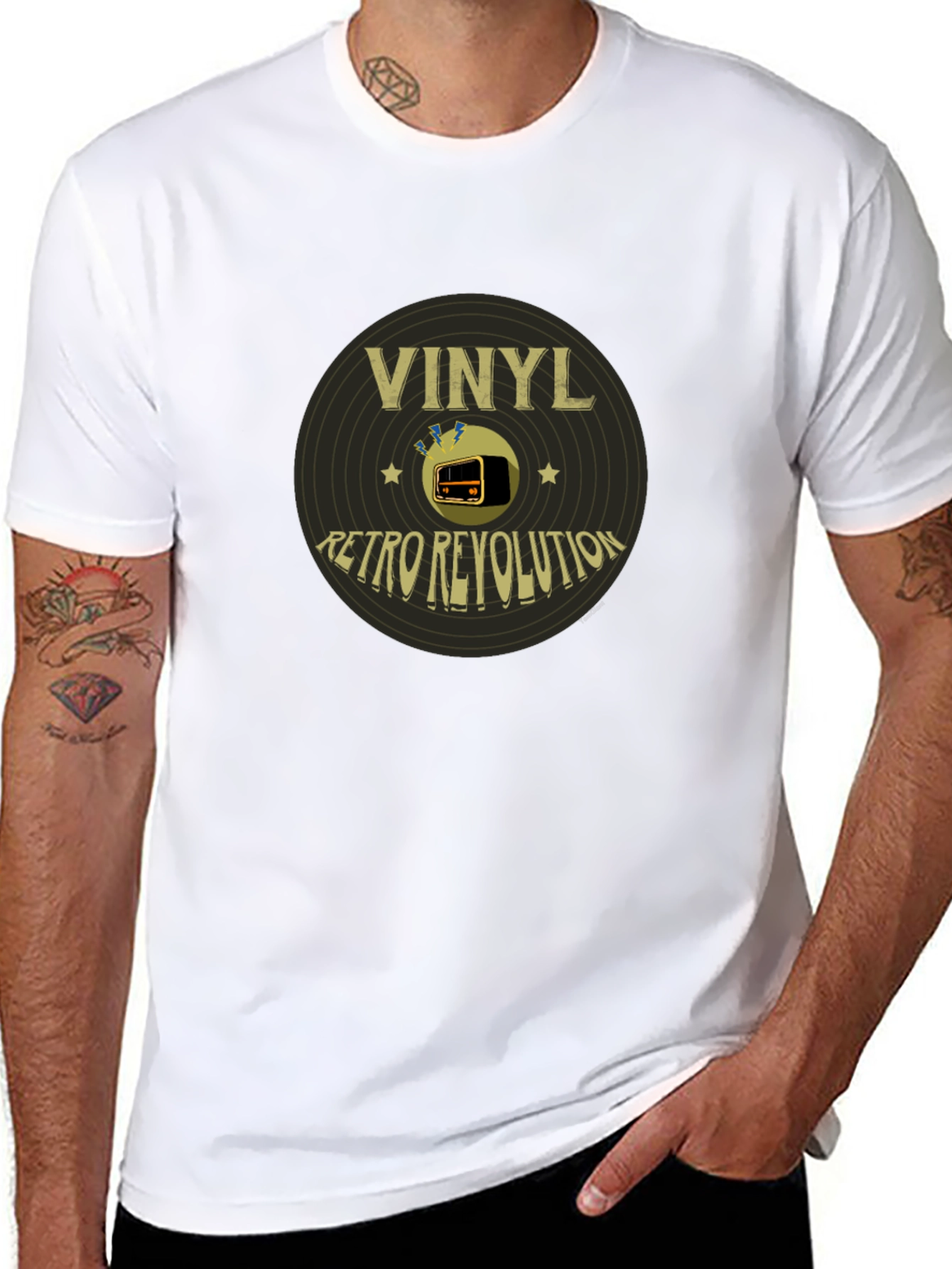 Retro Vinyl Revolution Black T-Shirt