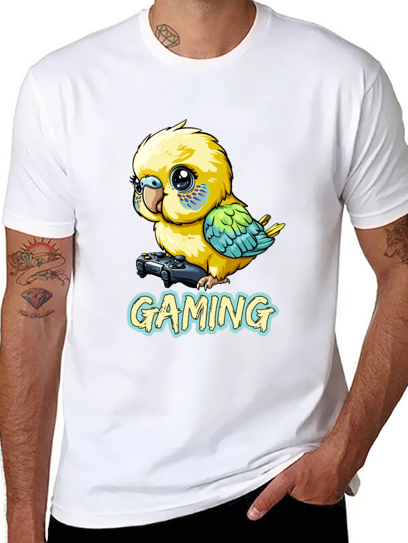 Gaming Parakeet Black T-Shirt