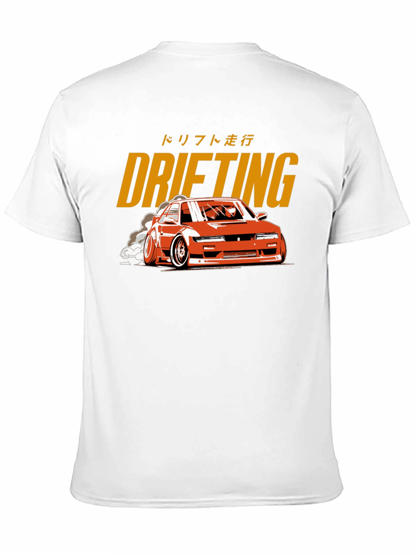 Drifting Car Graphic Tee - Black Cotton T-Shirt