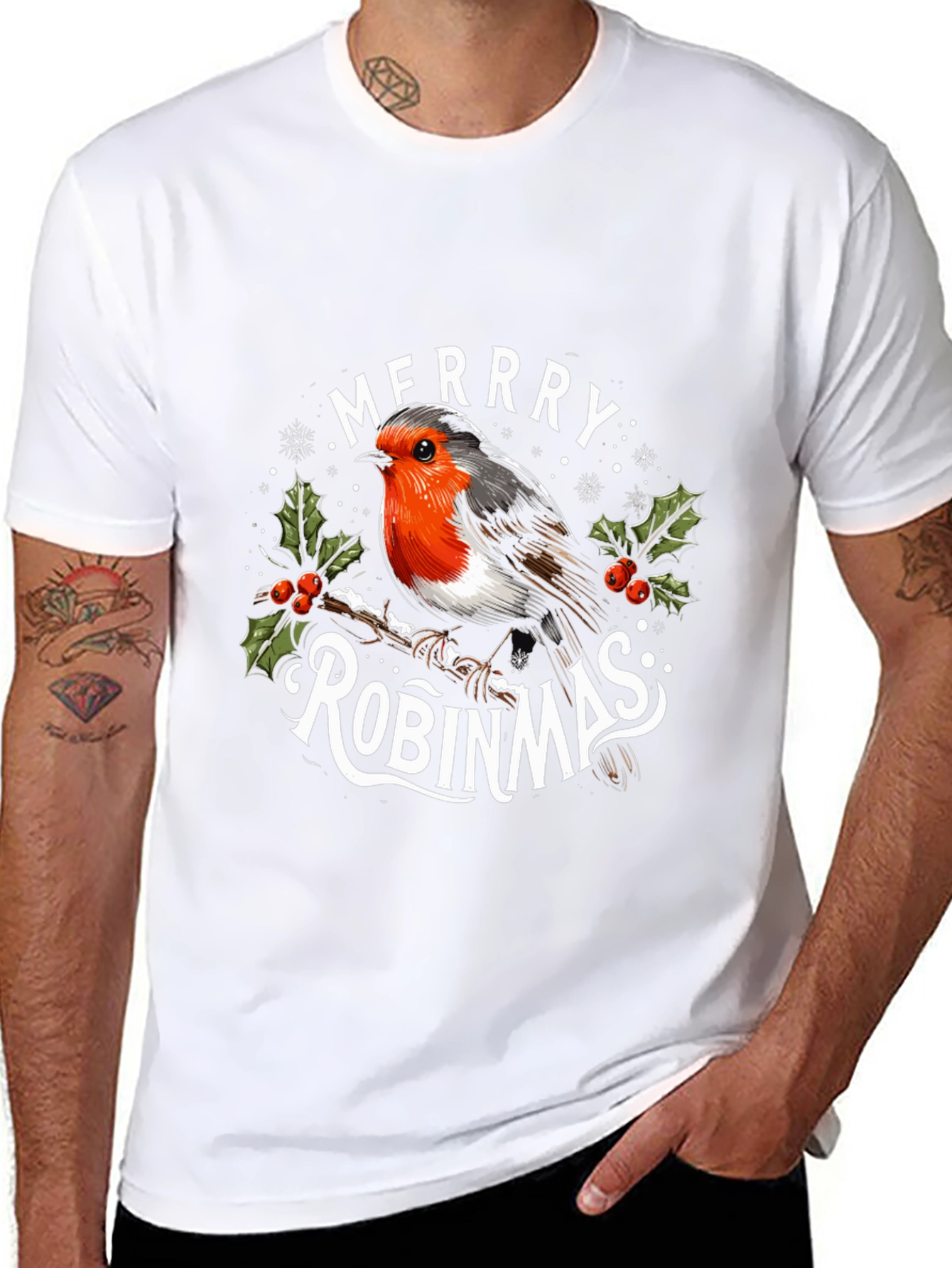 Merry Robinmas Holiday Graphic T-Shirt