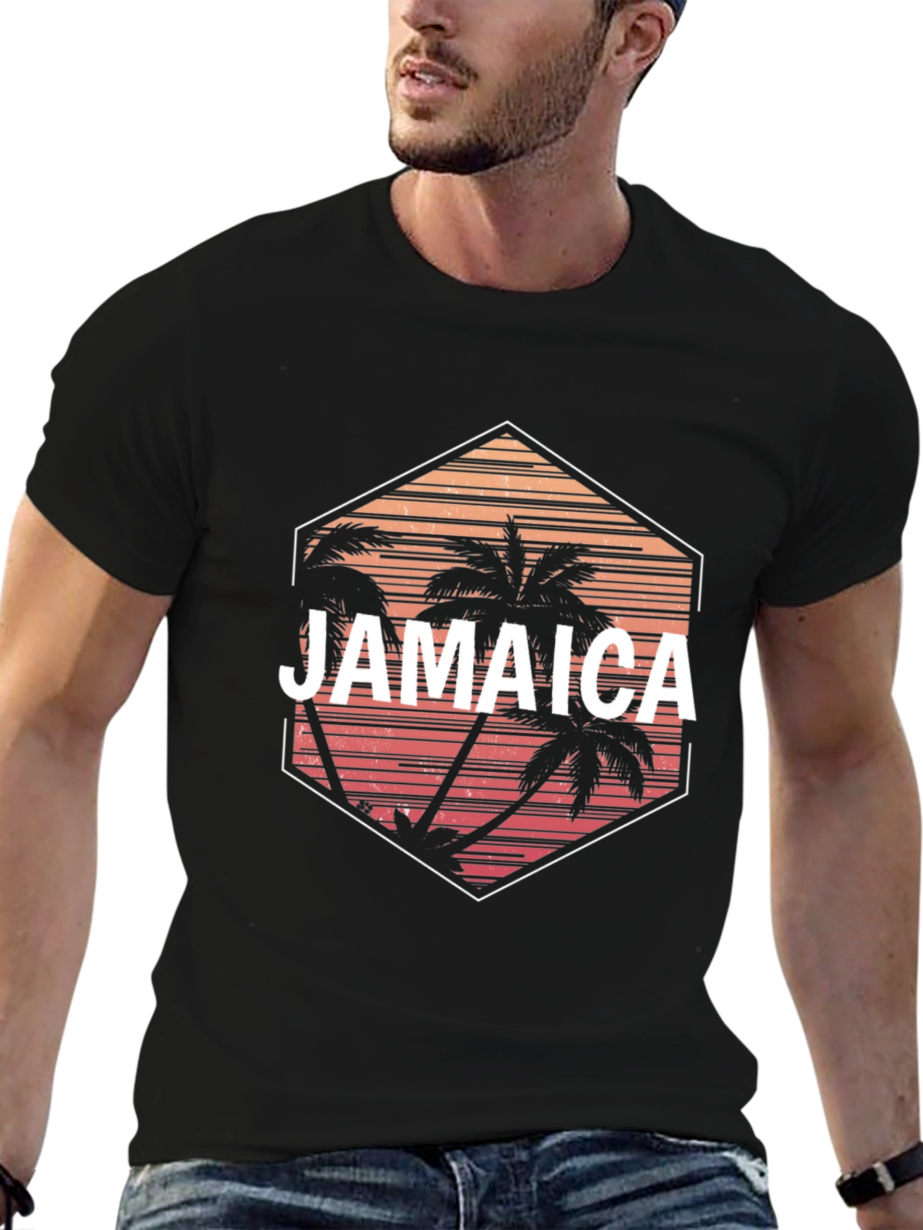 Jamaica Palm Tree Graphic T-Shirt