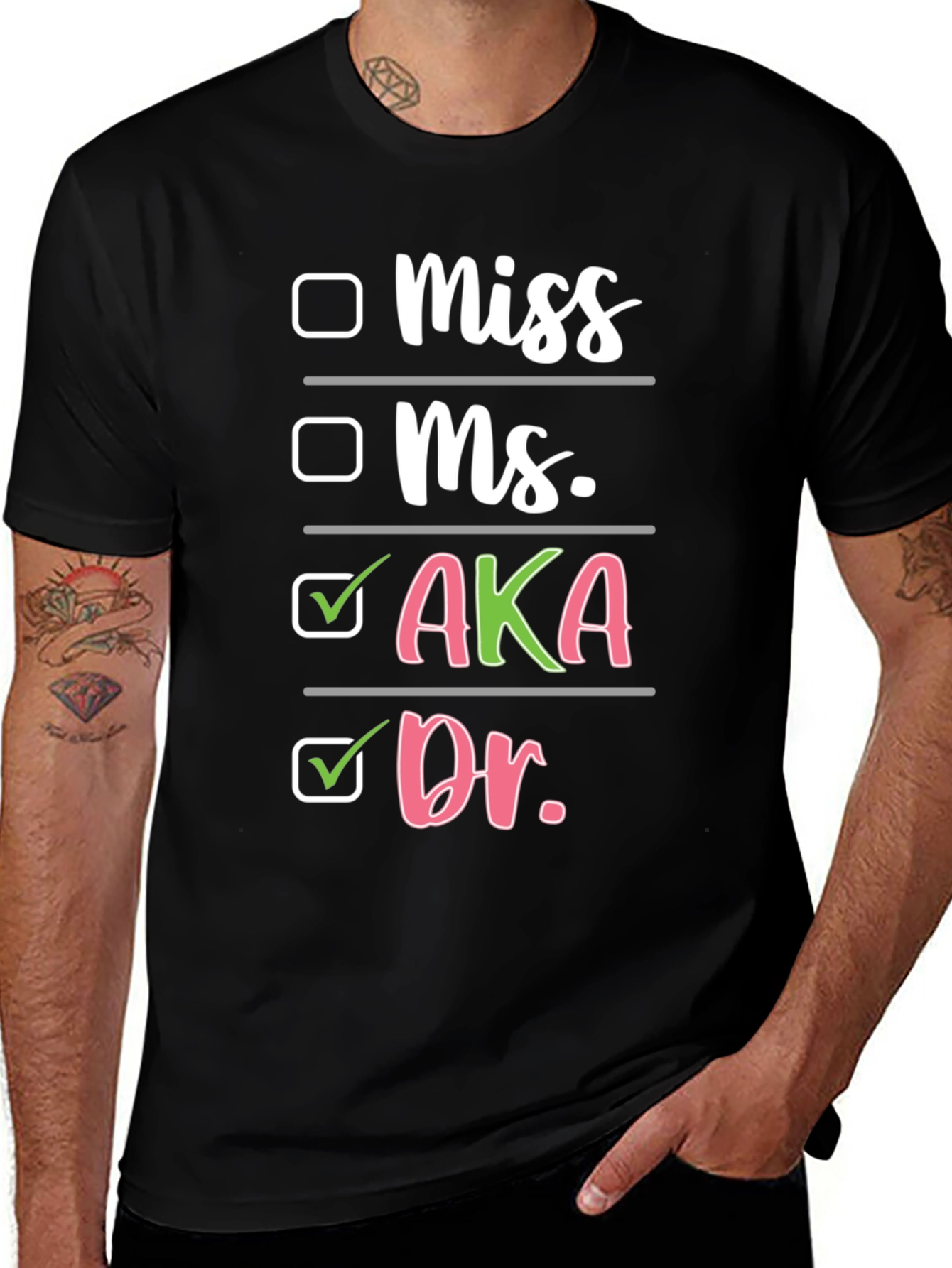 AKA Dr. T-Shirt Black Cotton Blend Novelty