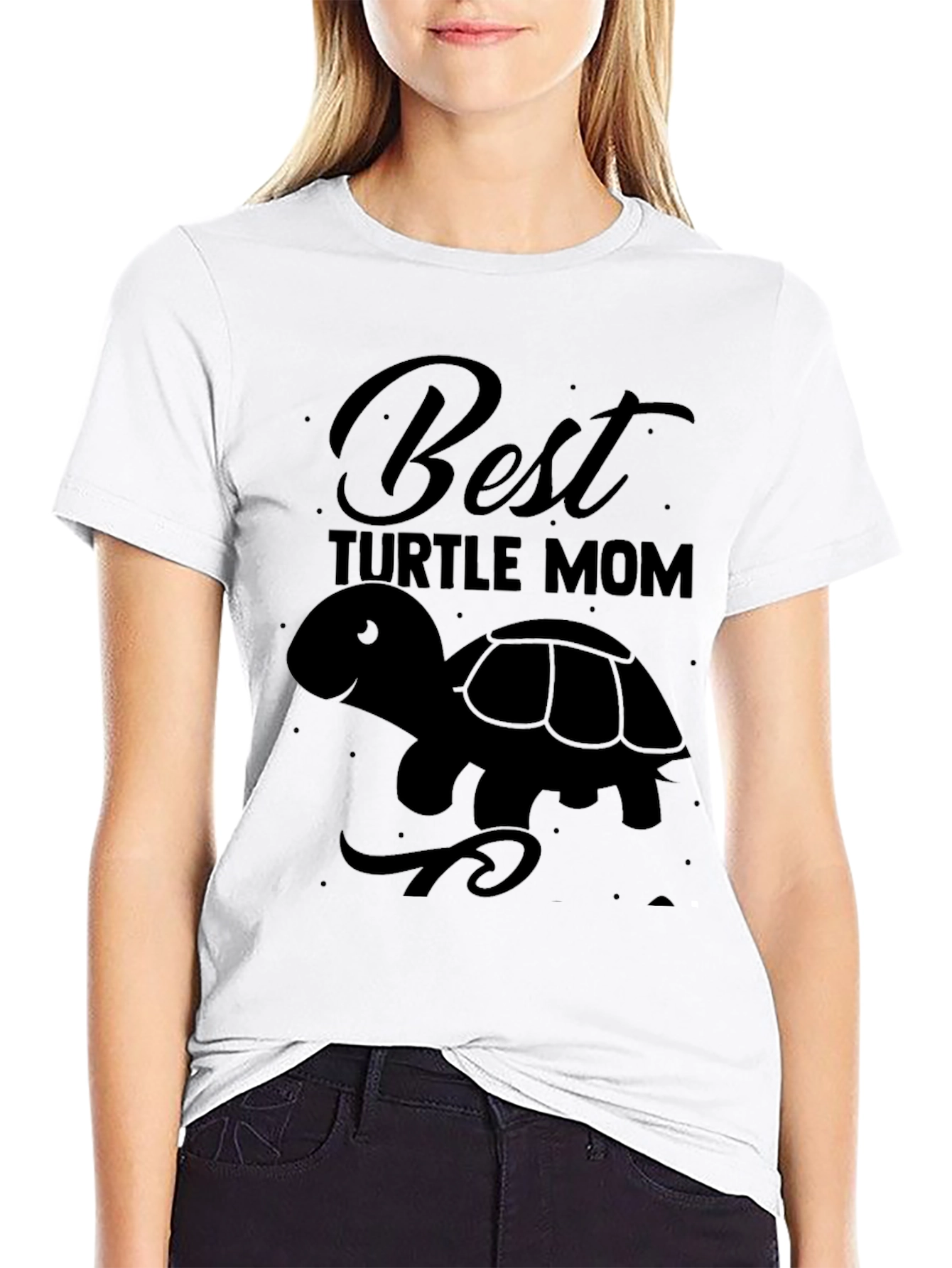 Best Turtle Mom Black T-Shirt