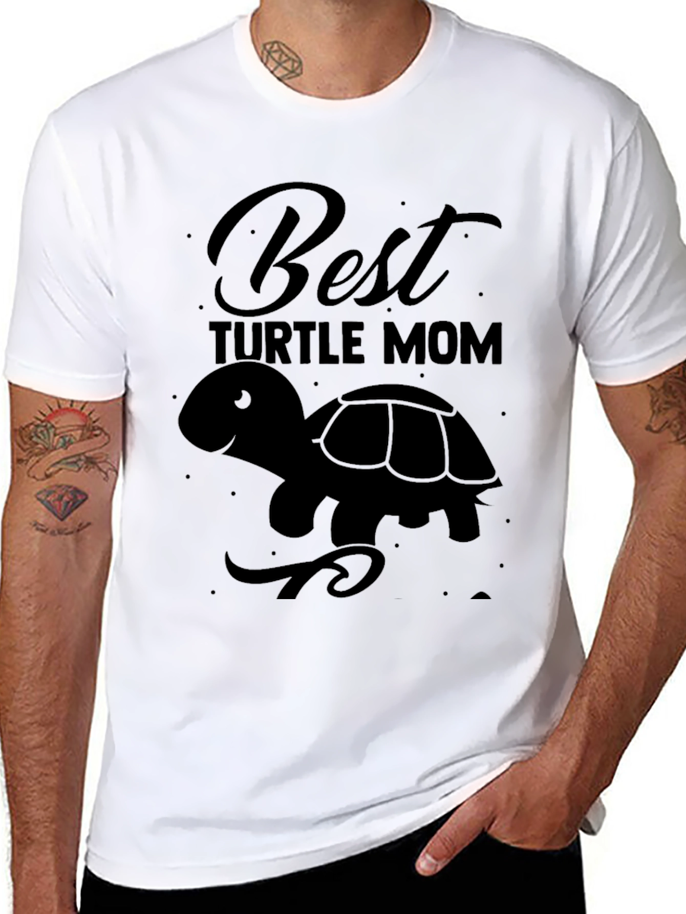 Best Turtle Mom Black T-Shirt