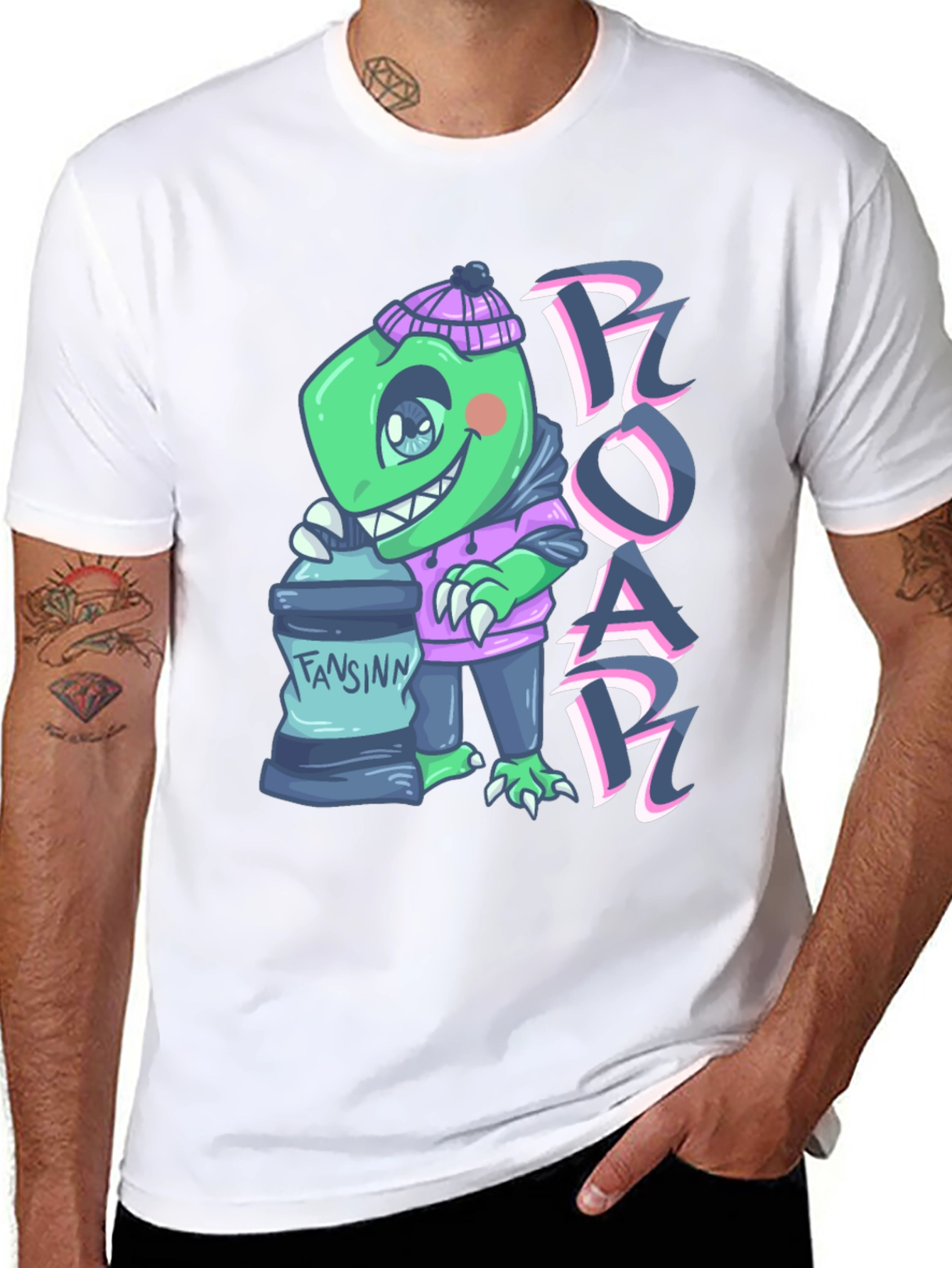 Cartoon Dino Graphic Tee - ROAR!