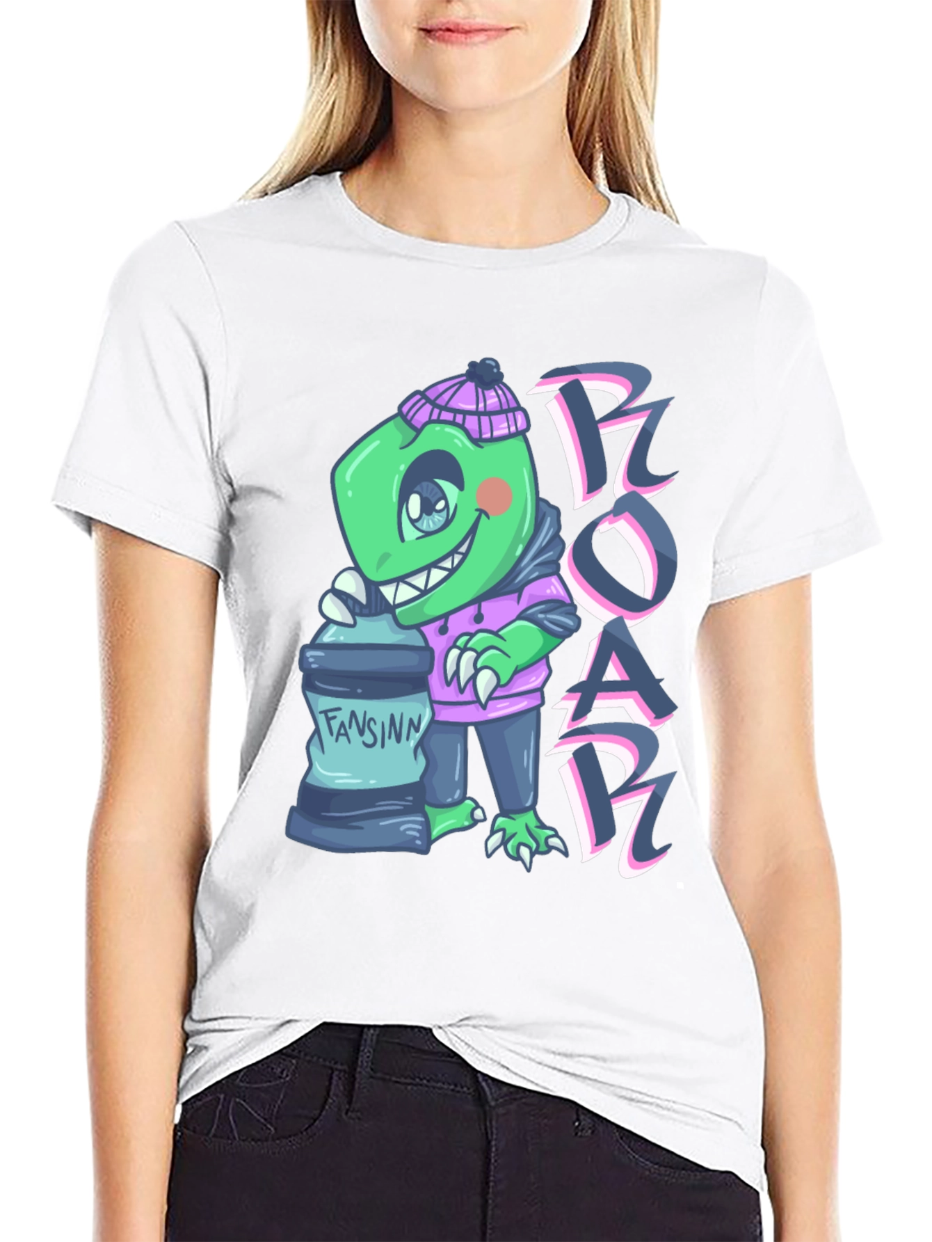 Cartoon Dino Graphic Tee - ROAR!