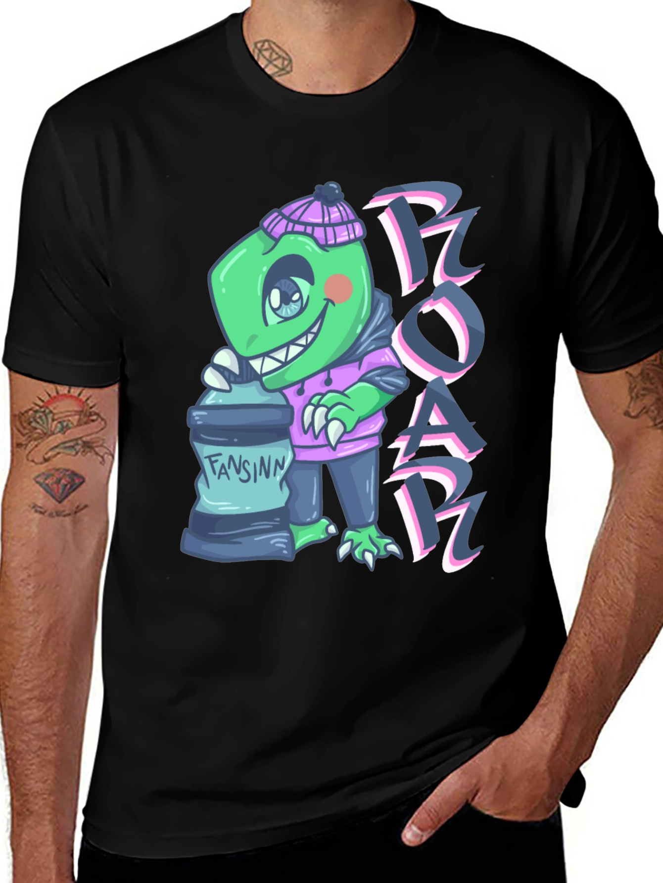 Cartoon Dino Graphic Tee - ROAR!