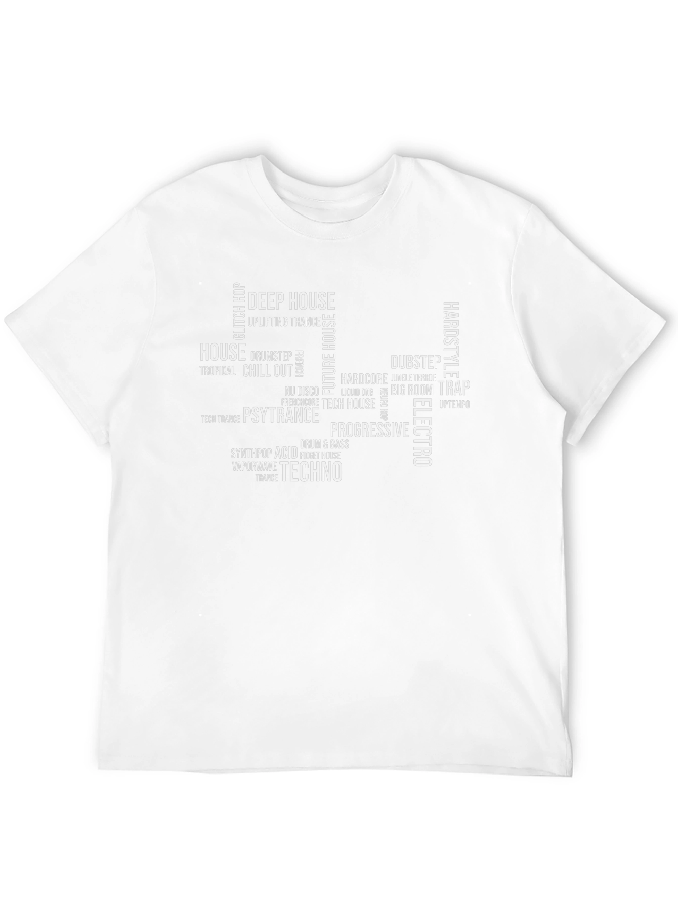 Music Genre Word Cloud Graphic Tee