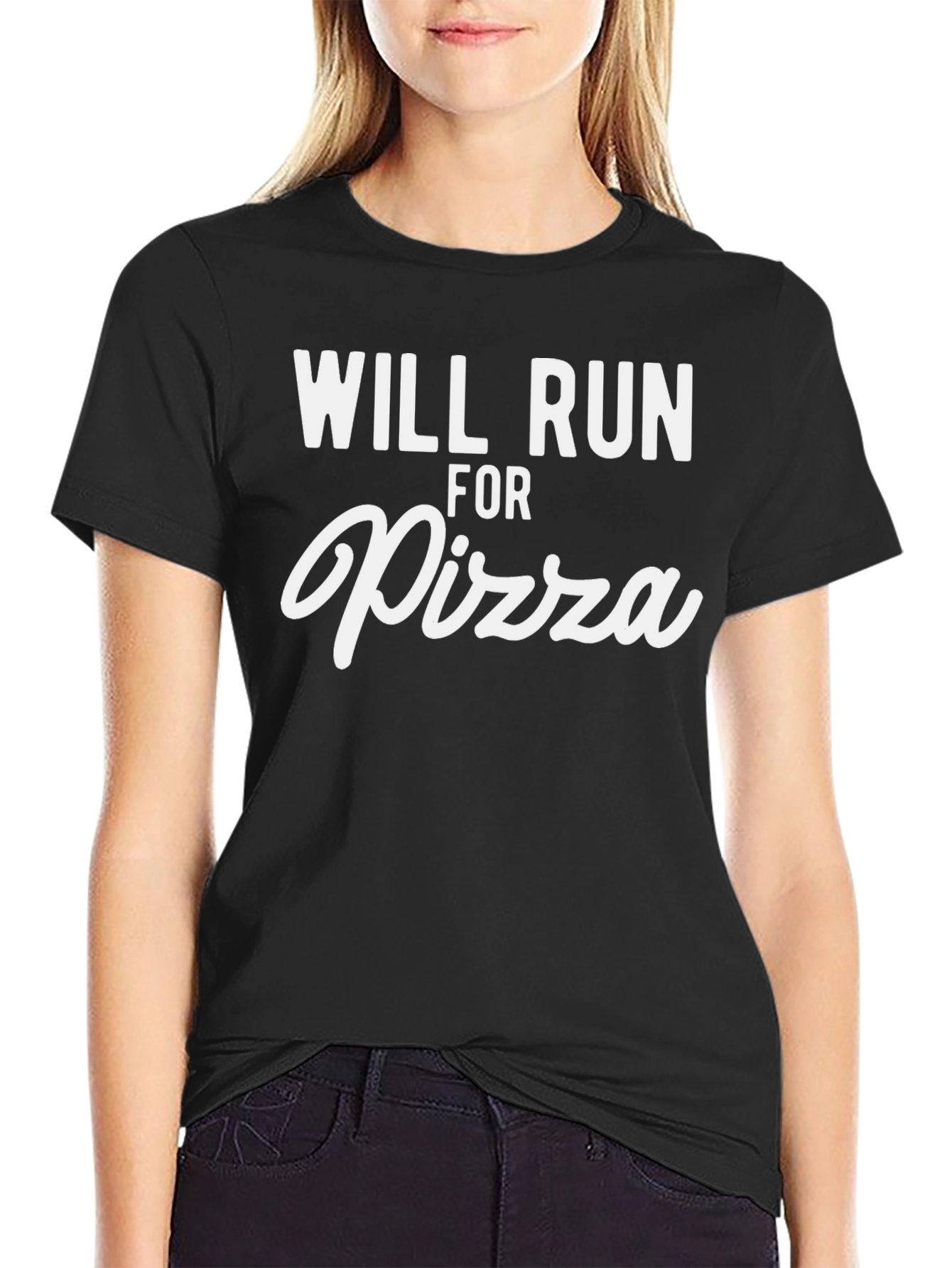 Will Run For Pizza - Funny Graphic T-Shirt