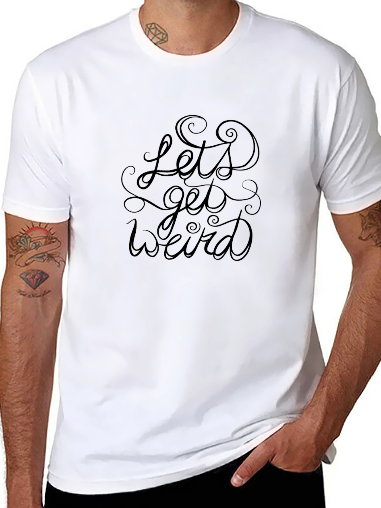 Lets Get Weird Graphic Tee - Black Cotton T-Shirt