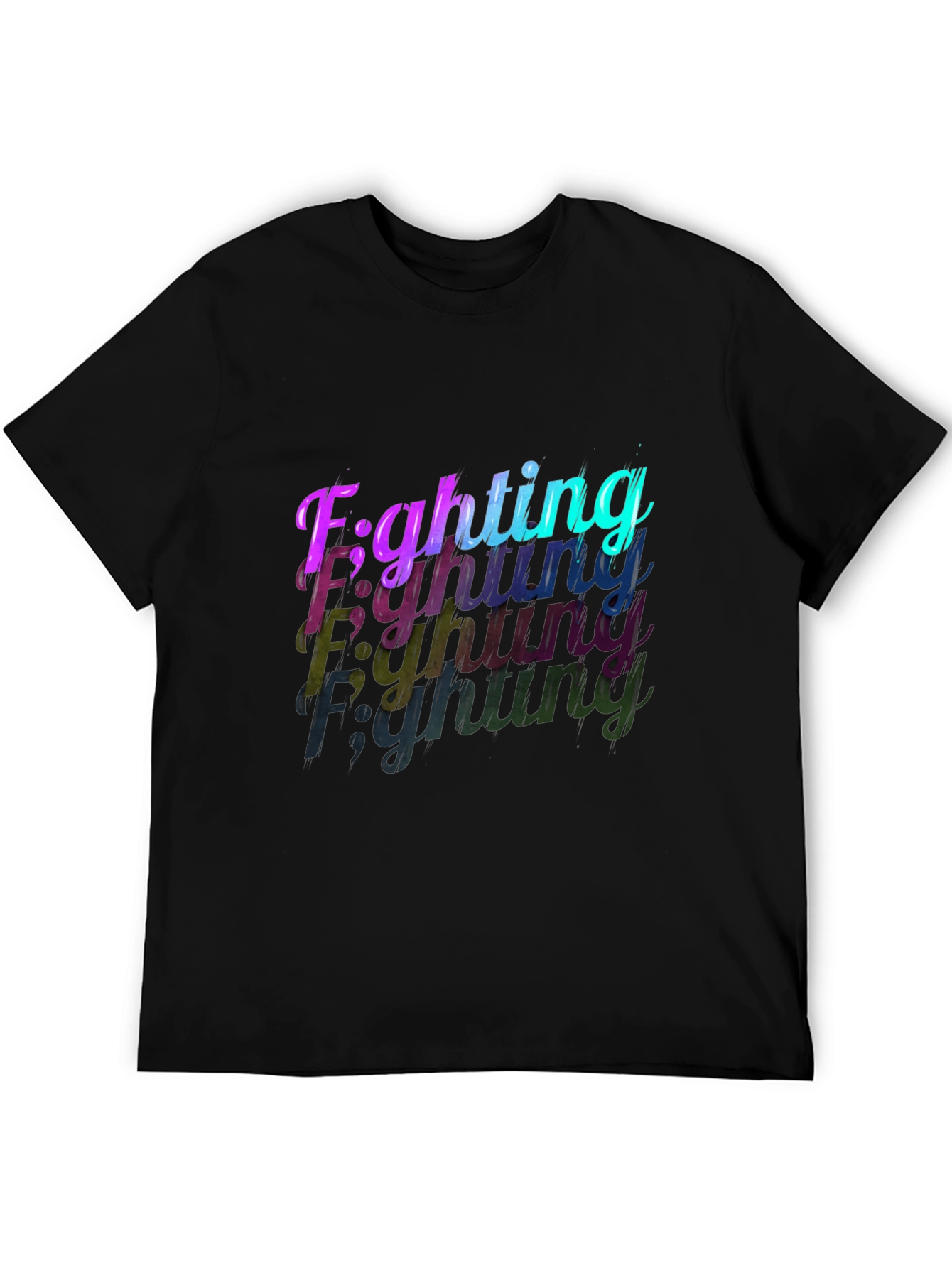 Fighting Graphic Black T-Shirt
