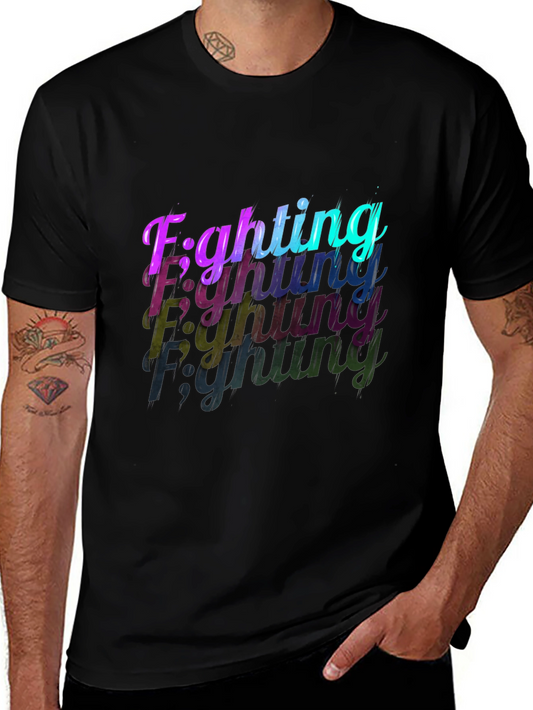 Fighting Graphic Black T-Shirt