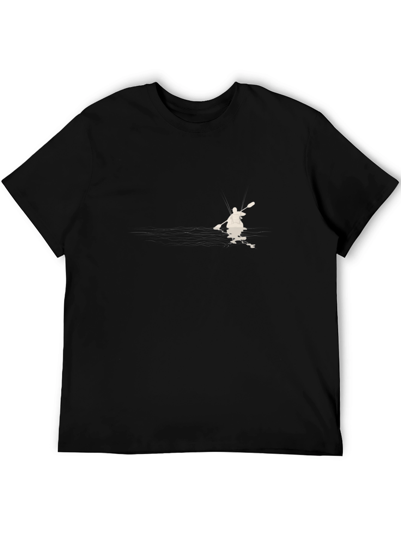 Kayaker Silhouette Tee - Black Casual Cotton Shirt