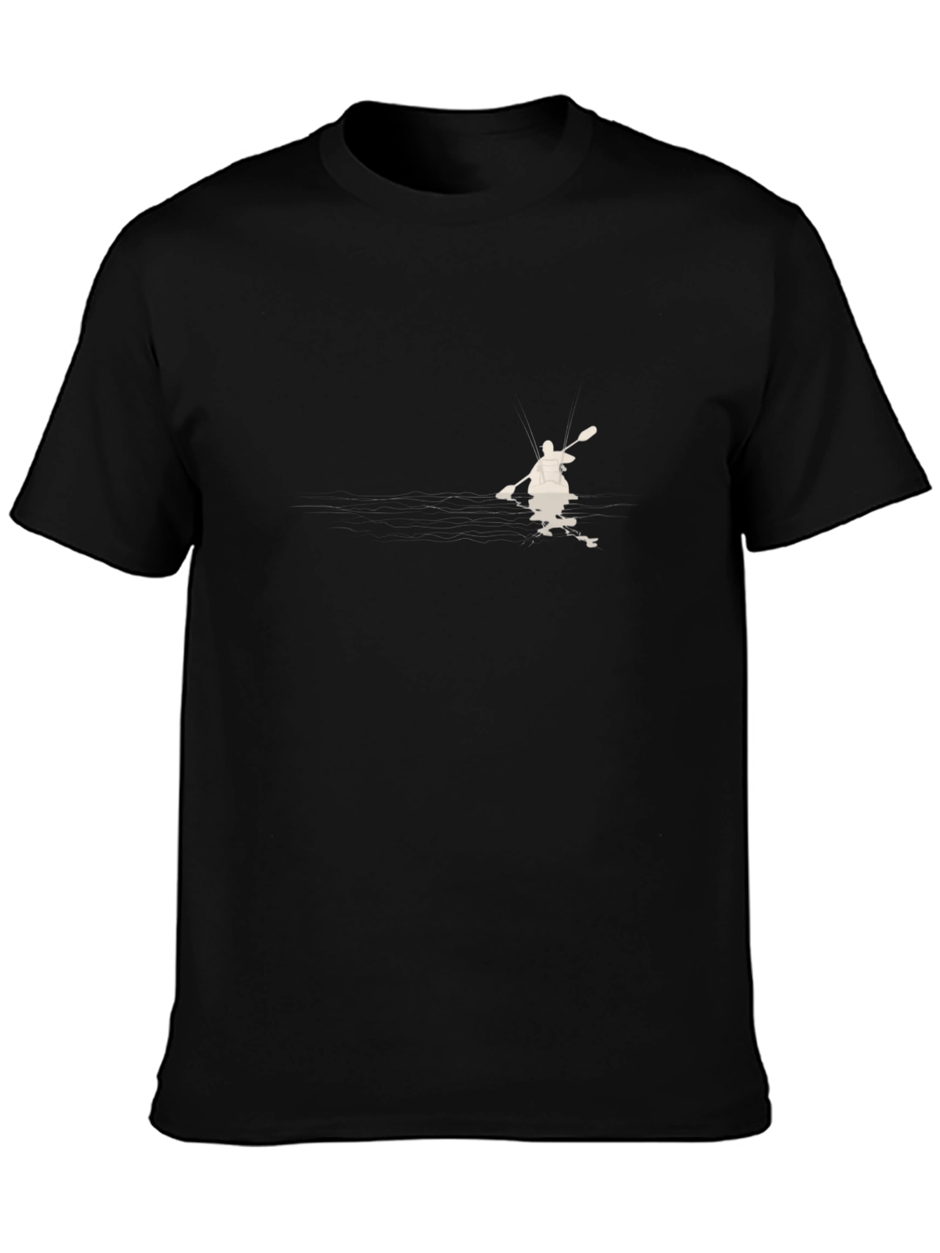 Kayaker Silhouette Tee - Black Casual Cotton Shirt